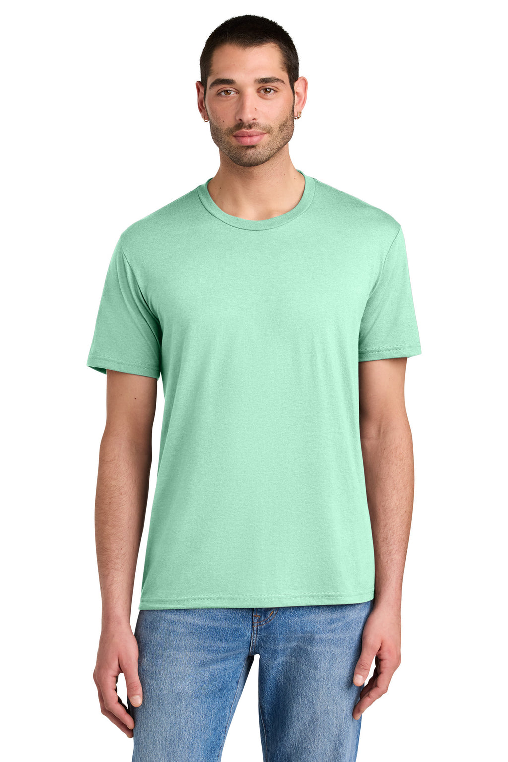 District Perfect Tri Tee. DM130 - Sea Mist - front