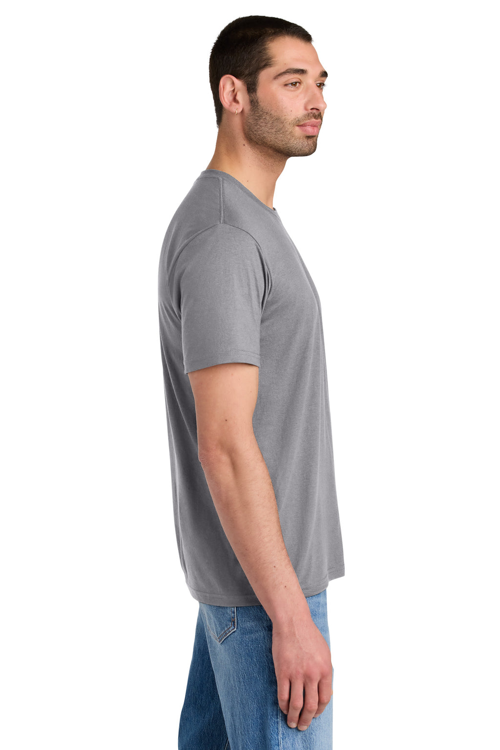 District Perfect Tri Tee. DM130 - Storm Cloud - side