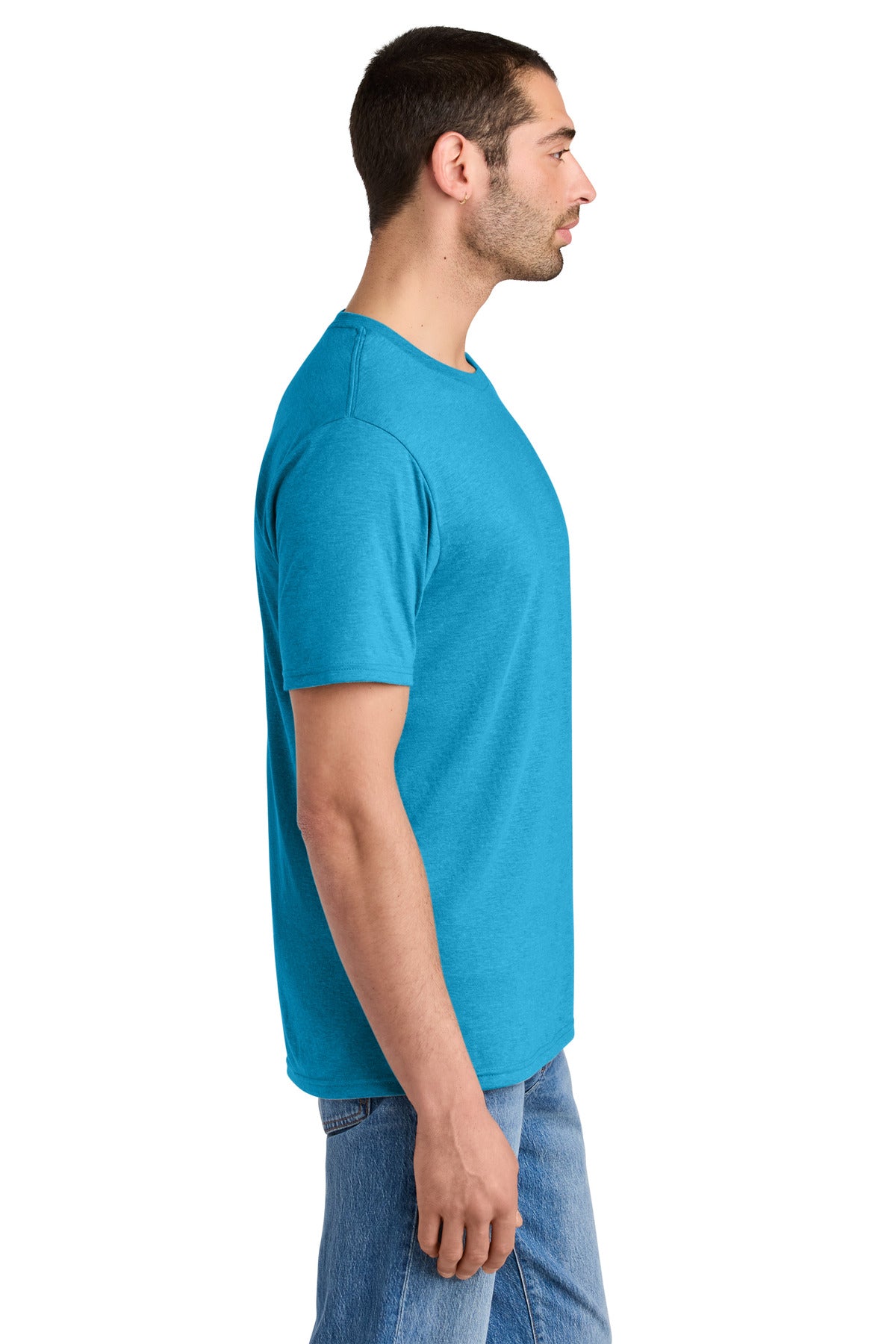 District Perfect Tri Tee. DM130 - Turquoise Frost - side