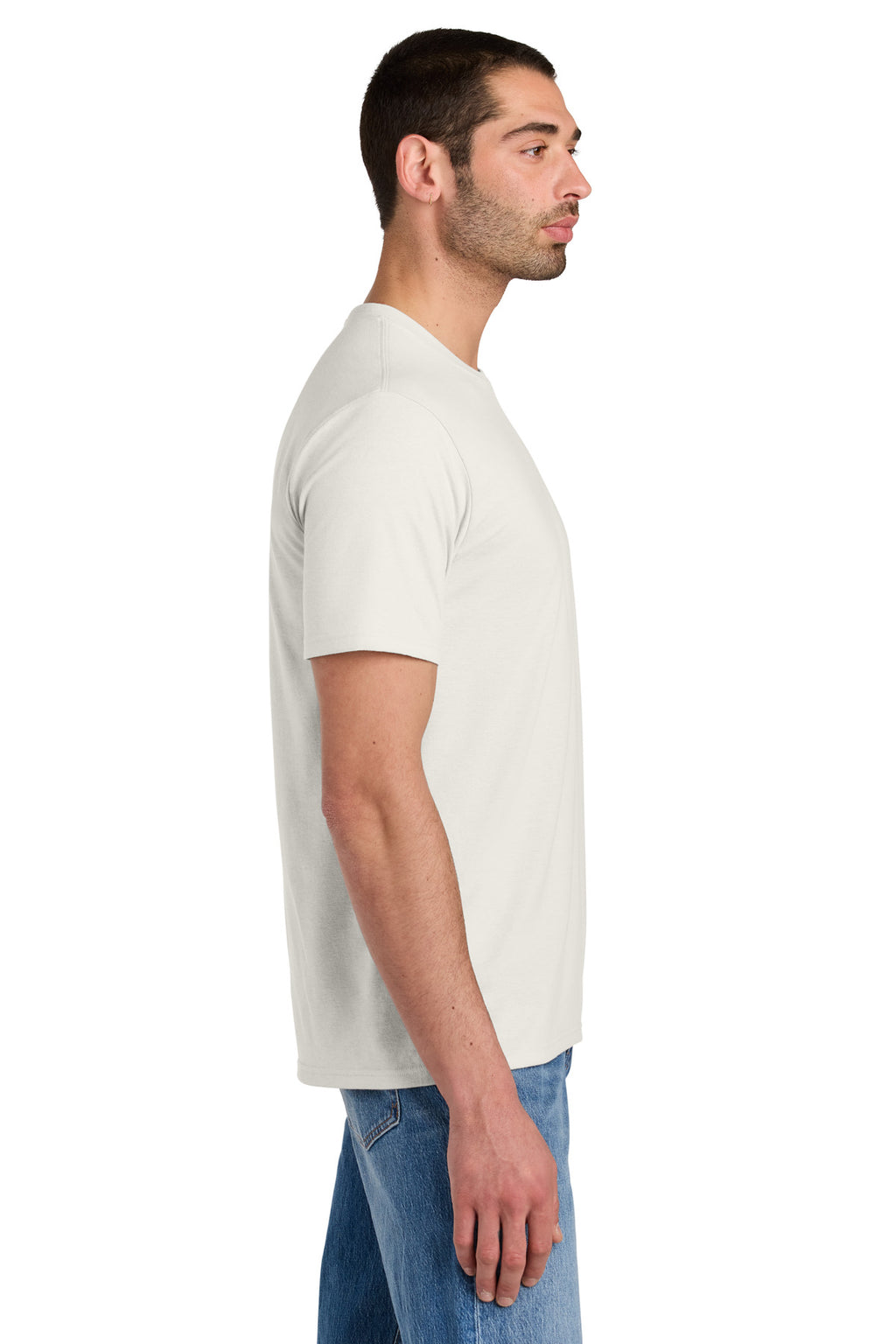 District Perfect Tri Tee. DM130 - White Smoke - side