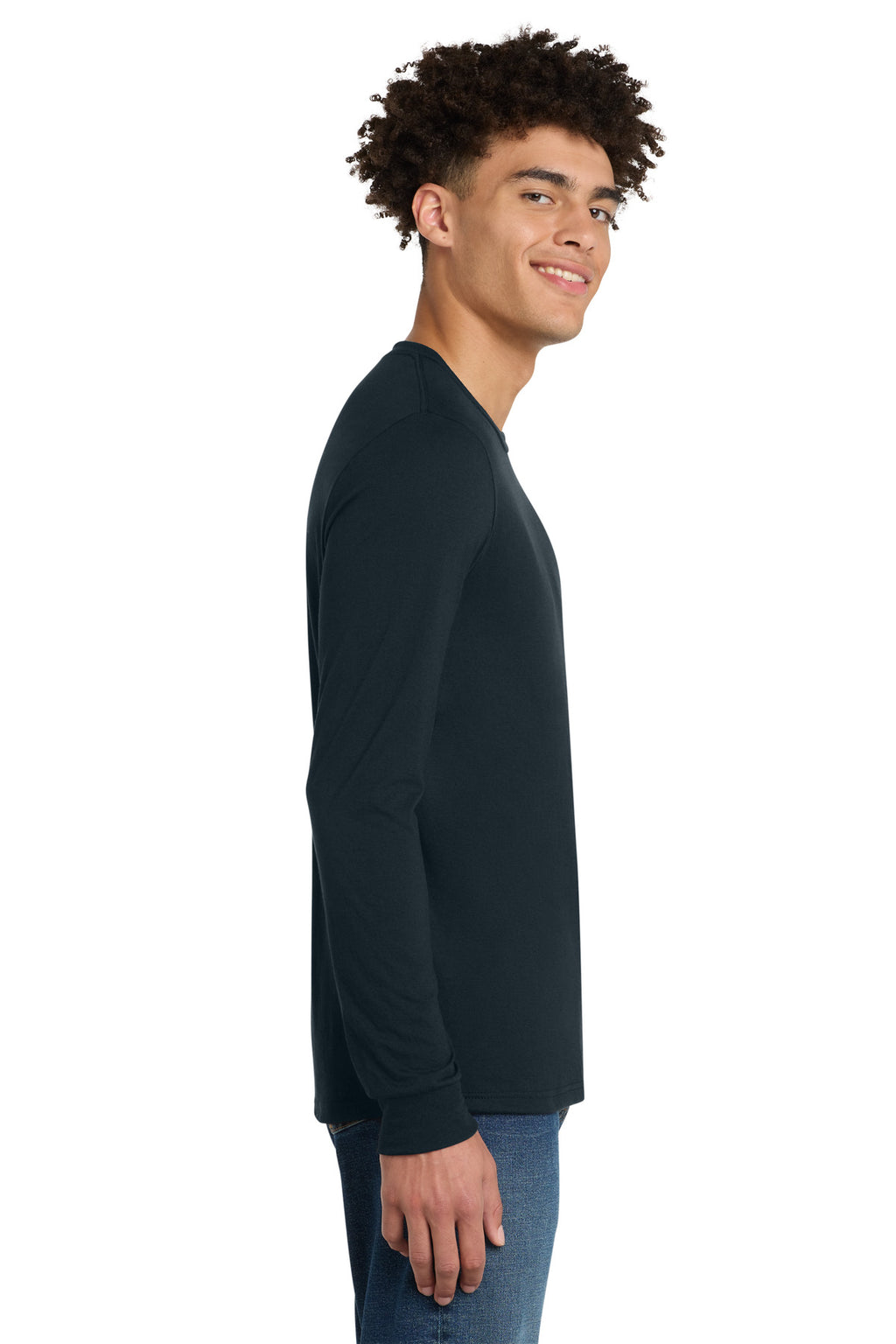 District Perfect Tri Long Sleeve Tee . DM132 - New Navy - side