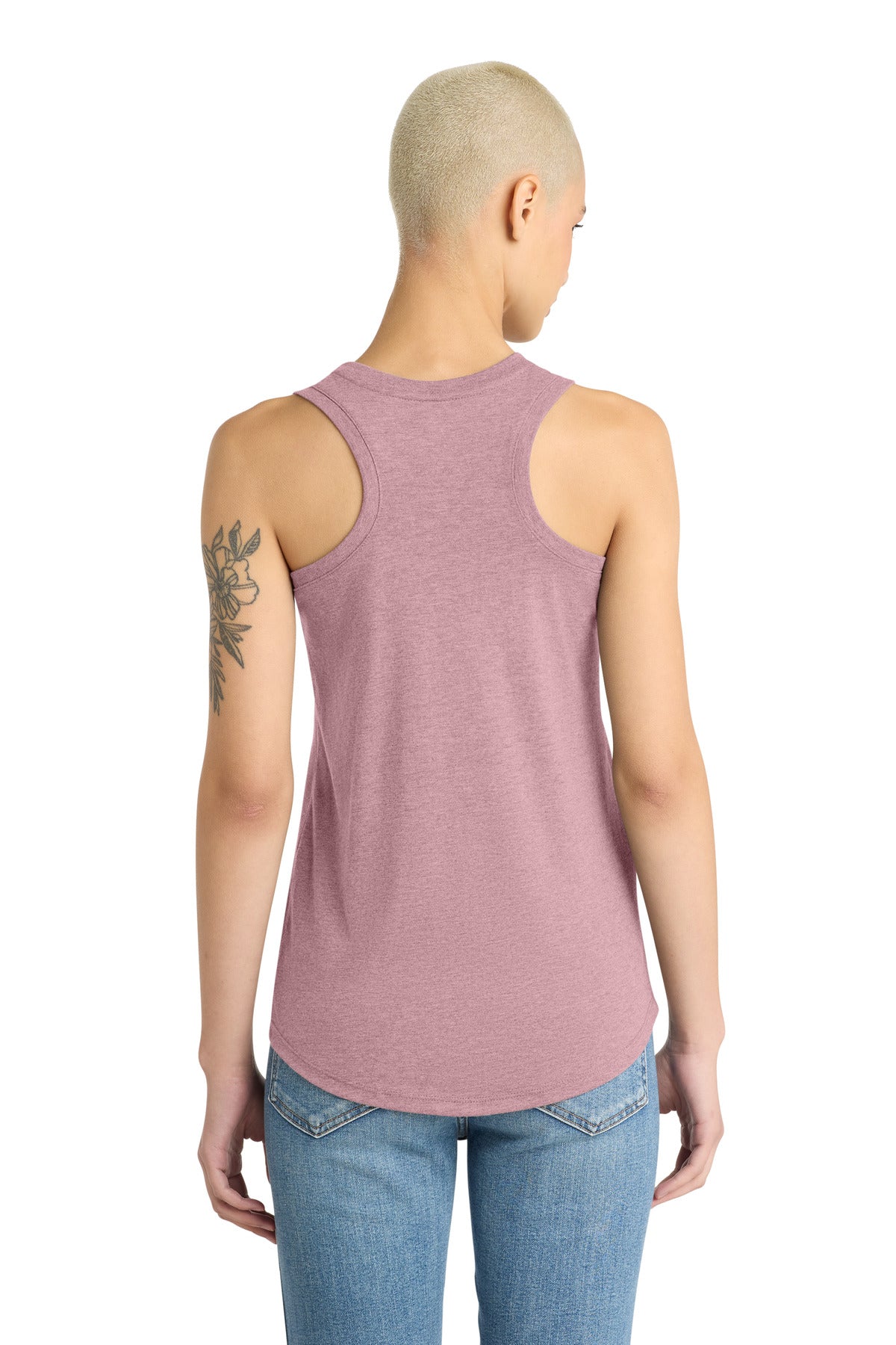 District Women's Perfect Tri Racerback Tank. DM138L - Heathered Lavender - back