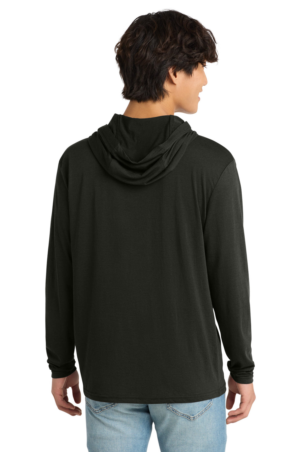 District Perfect Tri Long Sleeve Hoodie. DM139 - Black - back