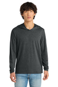 District Perfect Tri Long Sleeve Hoodie. DM139 - Black Frost - front