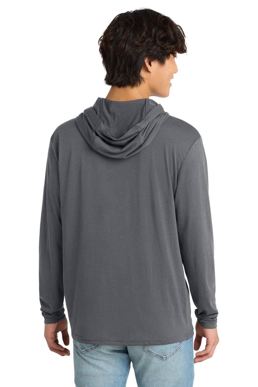 District Perfect Tri Long Sleeve Hoodie. DM139 - Charcoal - back