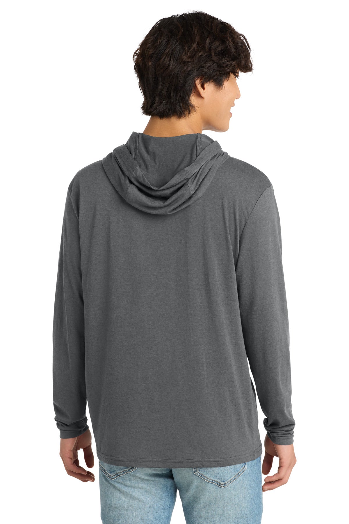 District Perfect Tri Long Sleeve Hoodie. DM139 - Charcoal - back