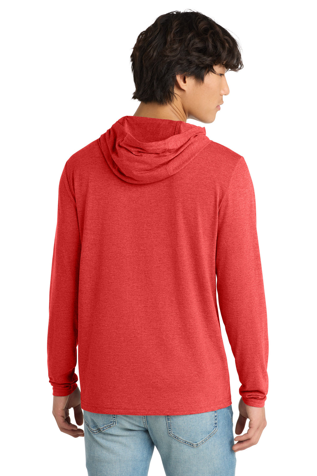 District Perfect Tri Long Sleeve Hoodie. DM139 - Red Frost - back