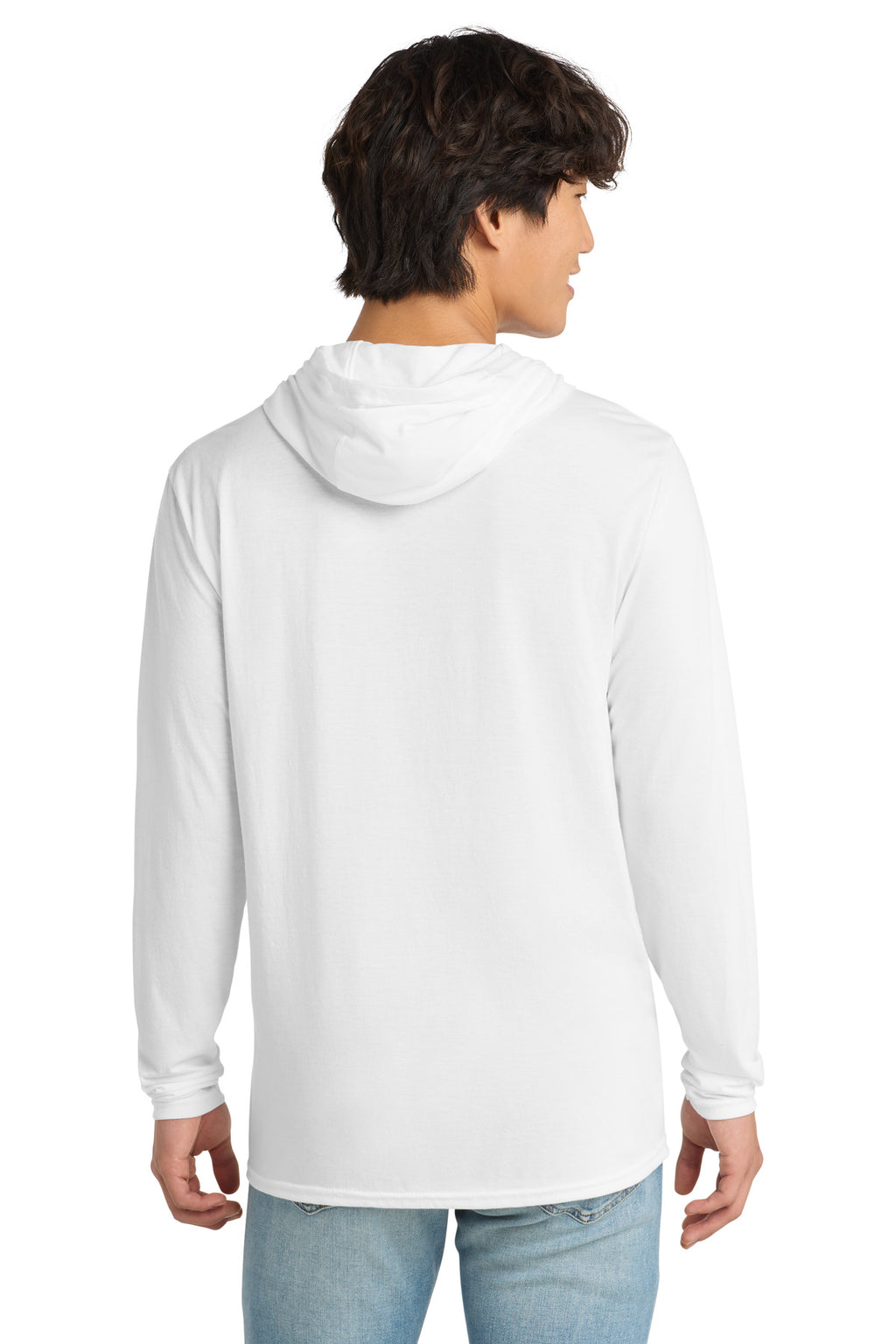 District Perfect Tri Long Sleeve Hoodie. DM139 - White - back