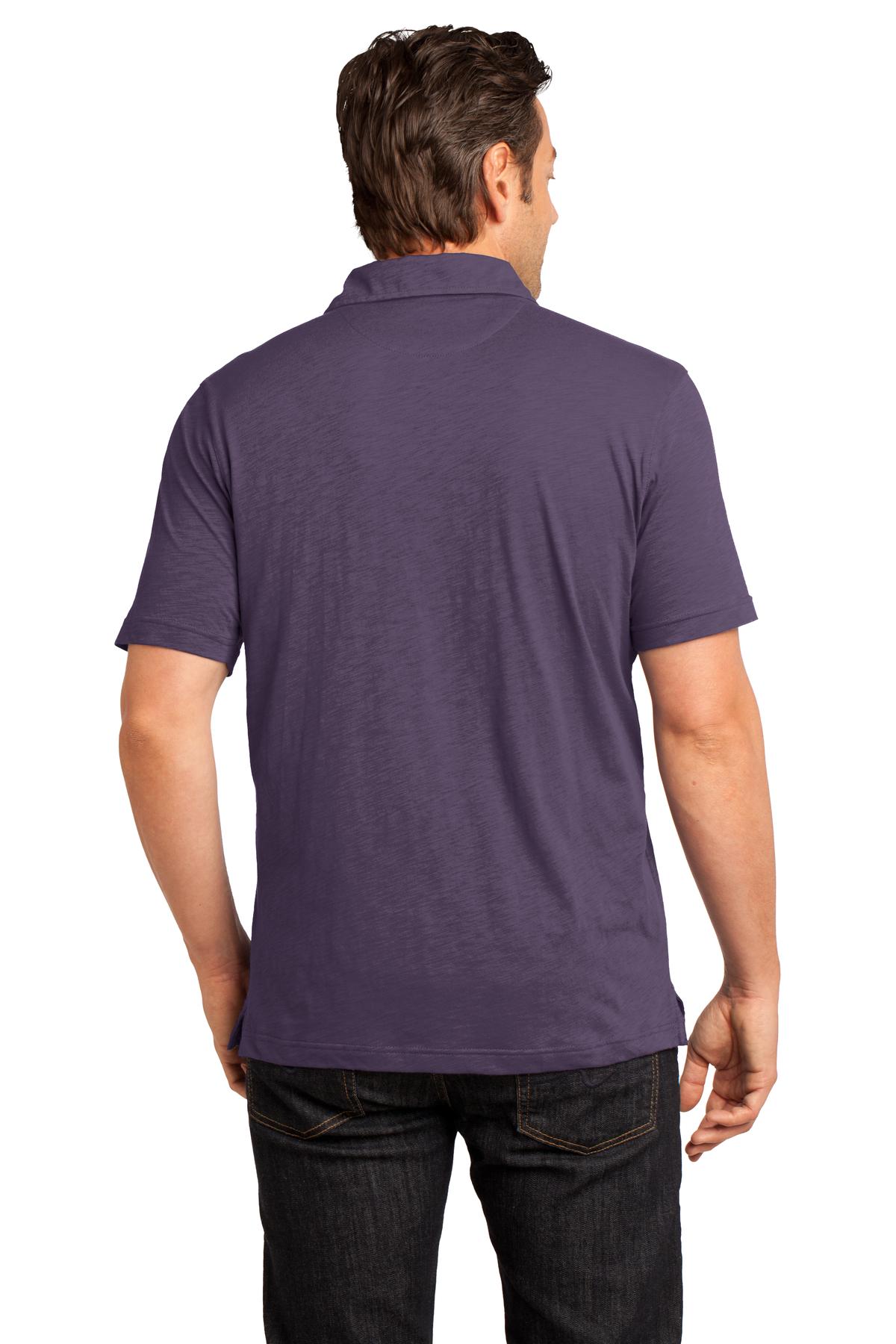 DISCONTINUED District Made - Mens Slub Polo. DM350 - Eggplant - back