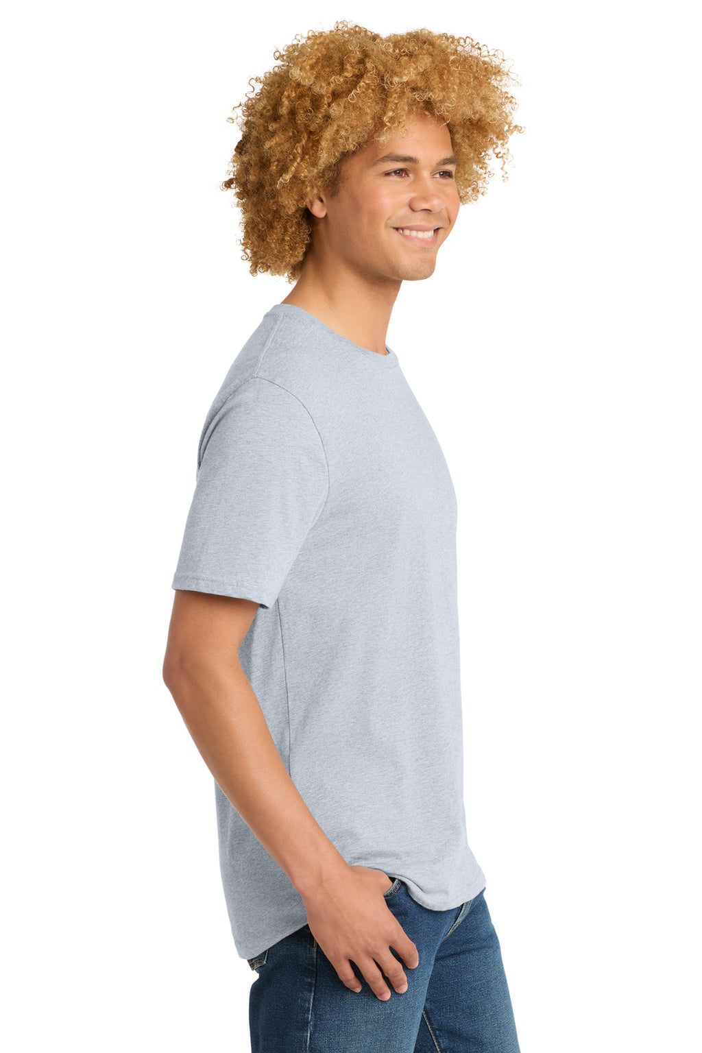 District Perfect Weight Tee. DT104 - Ash - side