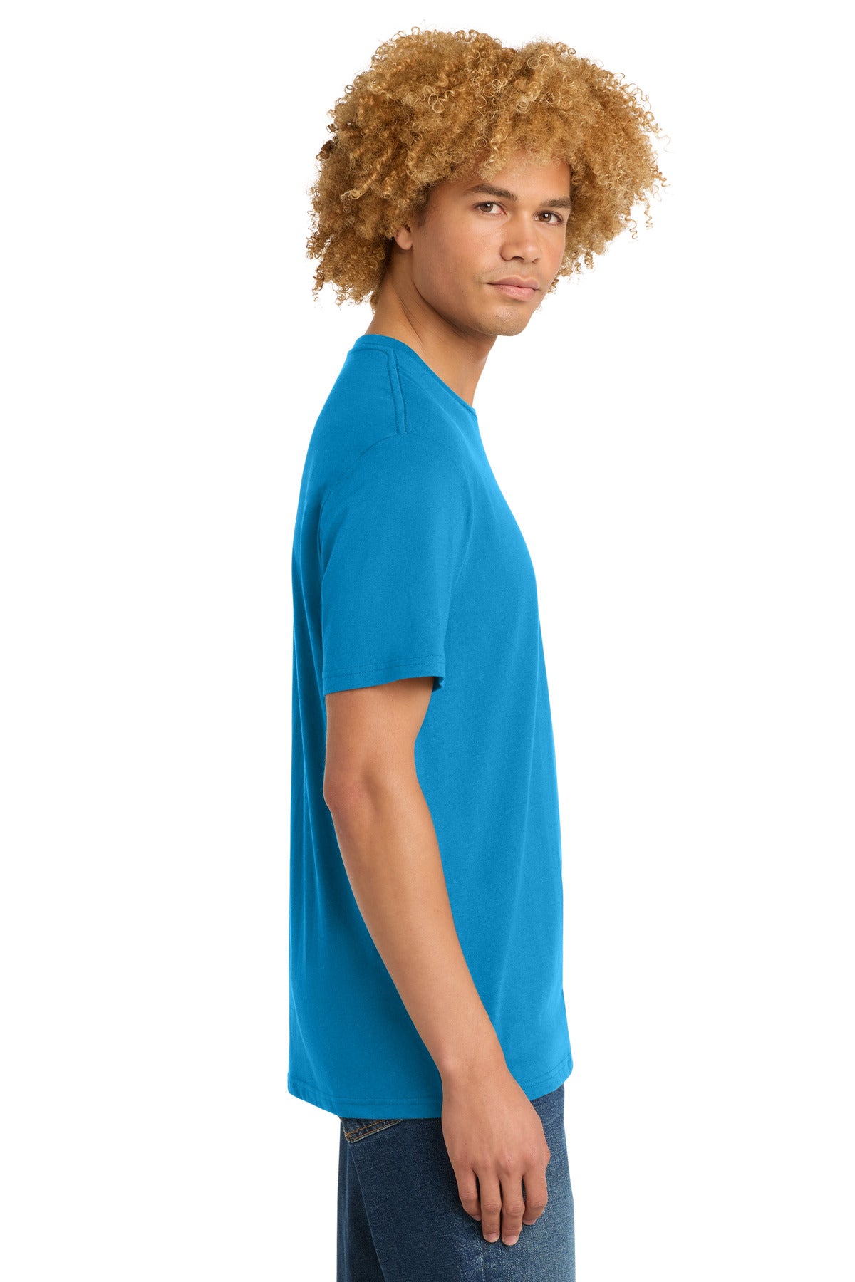 District Perfect Weight Tee. DT104 - Bright Turquoise - side