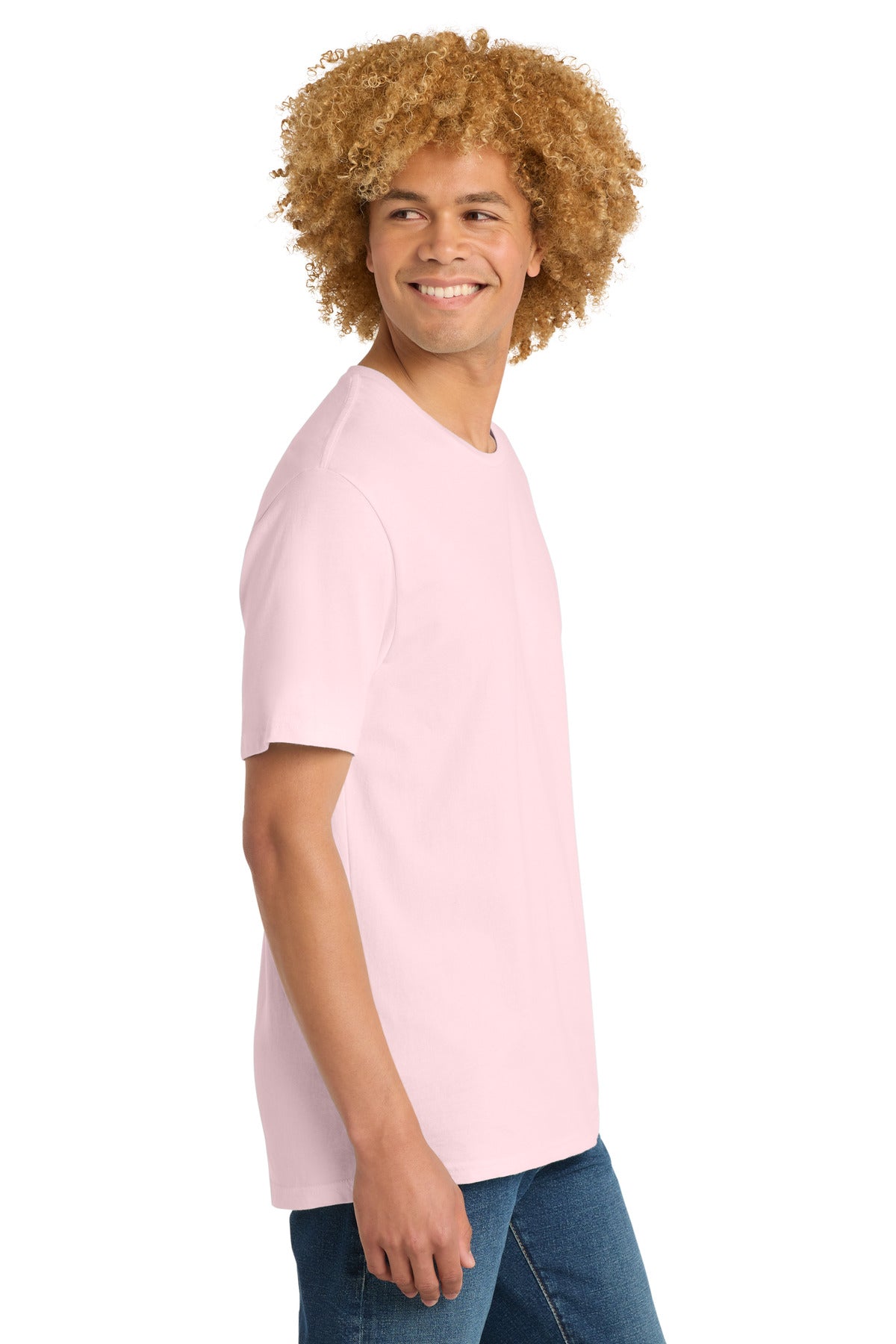 District Perfect Weight Tee. DT104 - Carnation Pink - side