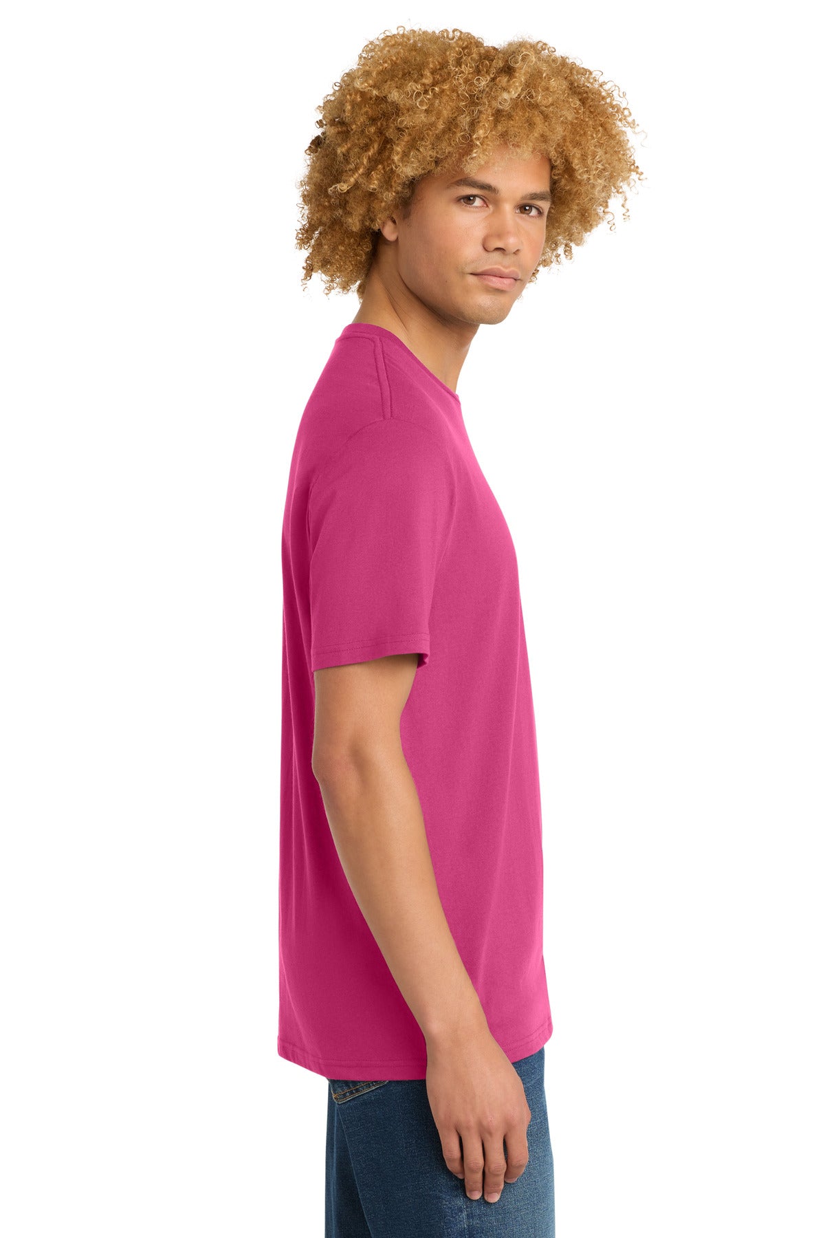 District Perfect Weight Tee. DT104 - Dark Fuchsia - side