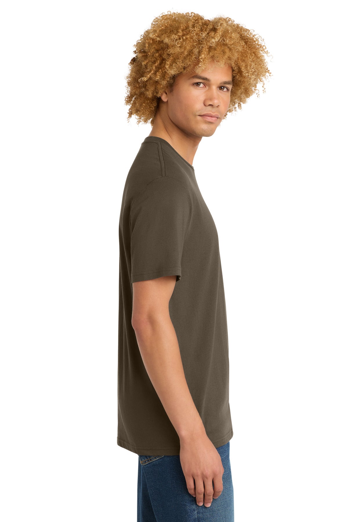 District Perfect Weight Tee. DT104 - Dark Mocha - side