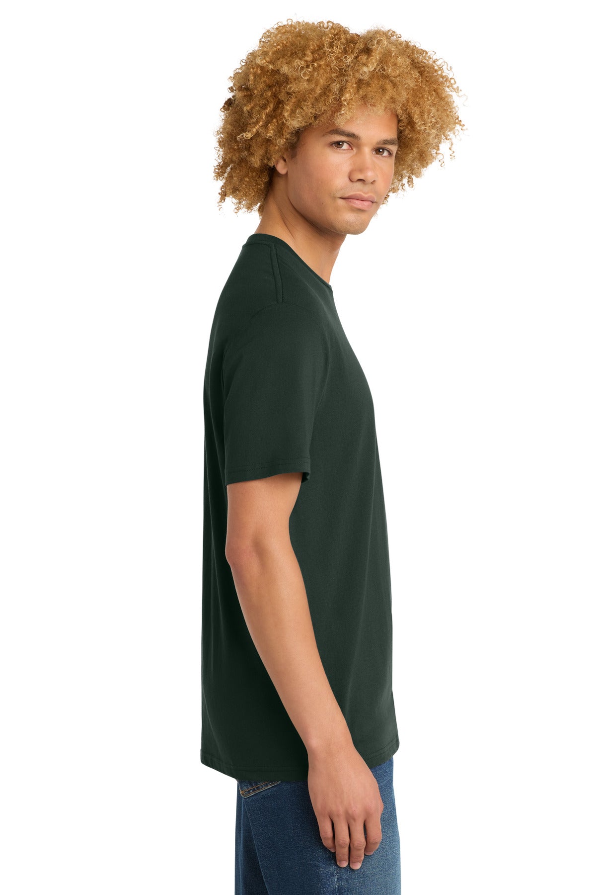 District Perfect Weight Tee. DT104 - Forest Green - side