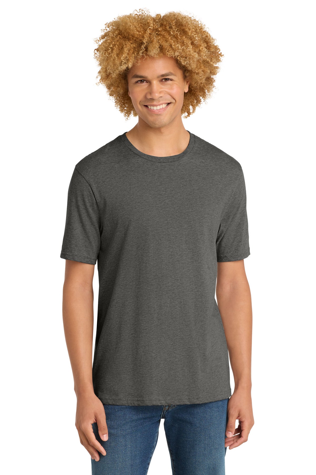 District Perfect Weight Tee. DT104 - Heathered Charcoal - front