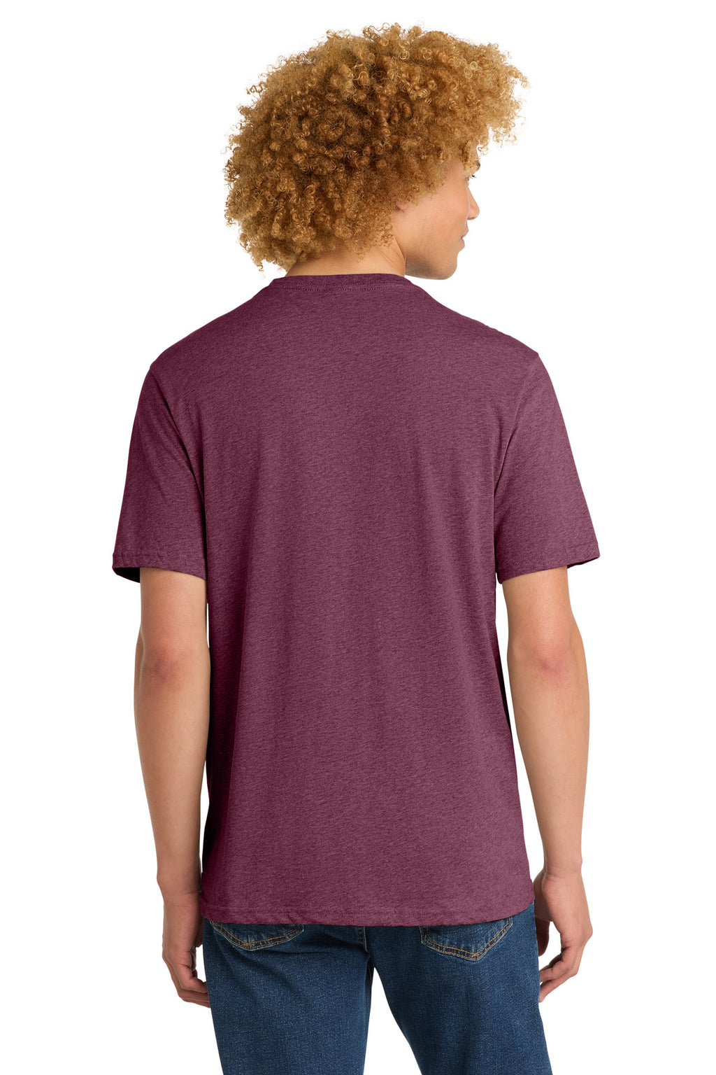 District Perfect Weight Tee. DT104 - Heathered Loganberry - back