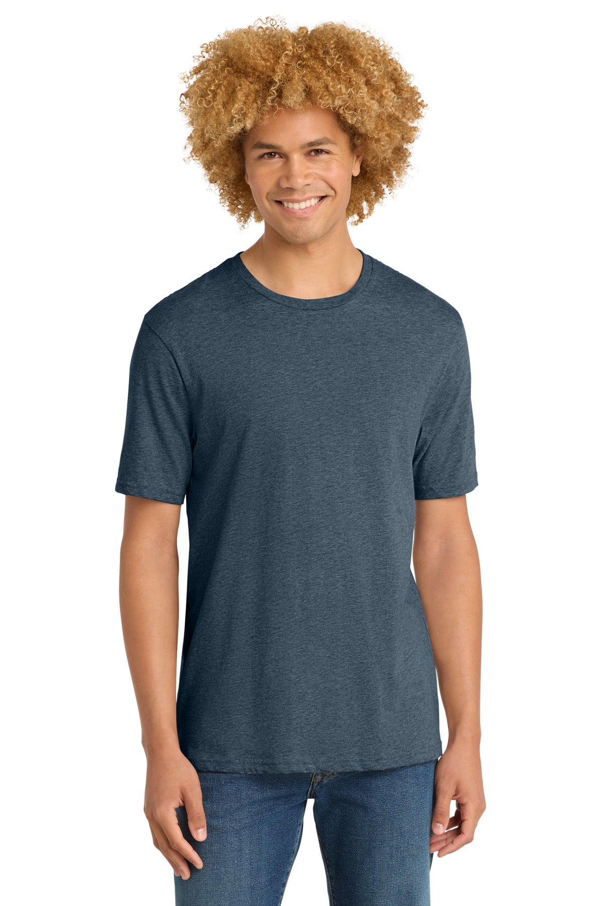 District Perfect Weight Tee. DT104 - Heathered Navy - front