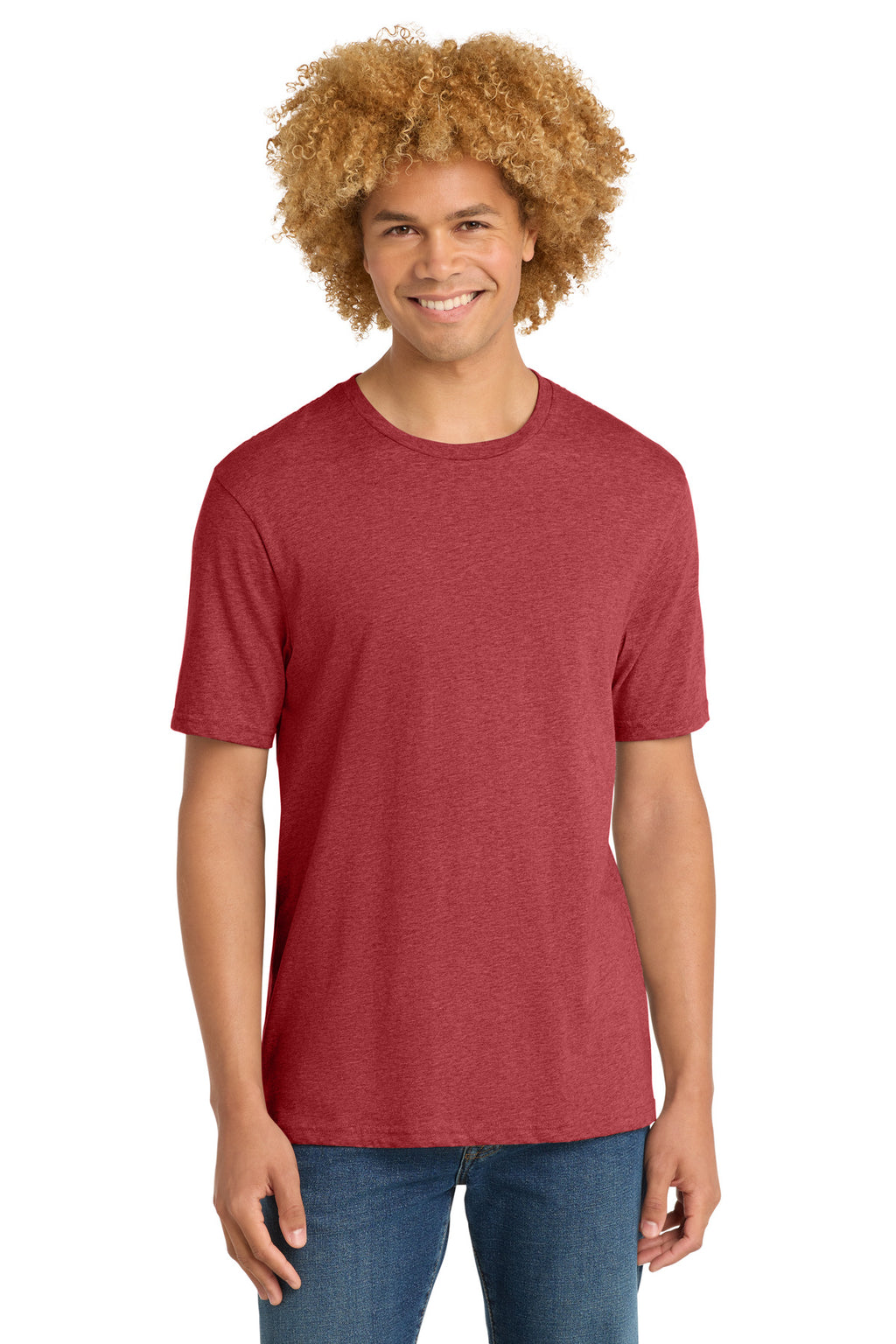 District Perfect Weight Tee. DT104 - Heathered Red - front