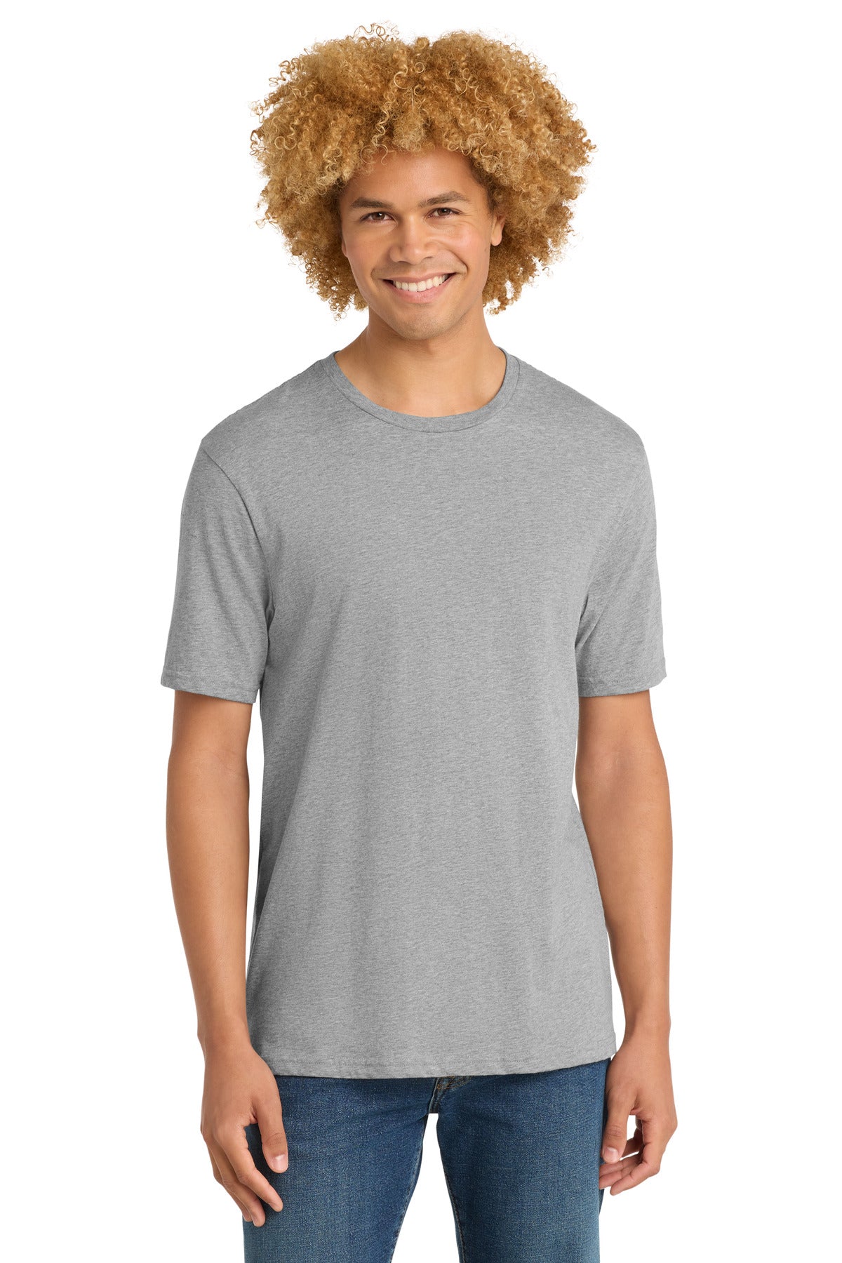 District Perfect Weight Tee. DT104 - Heathered Steel - front