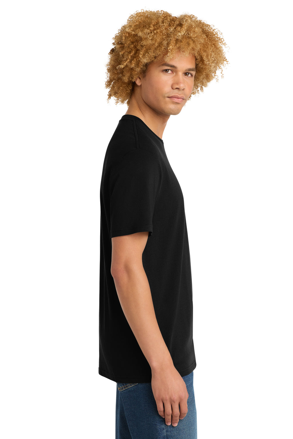 District Perfect Weight Tee. DT104 - Jet Black - side