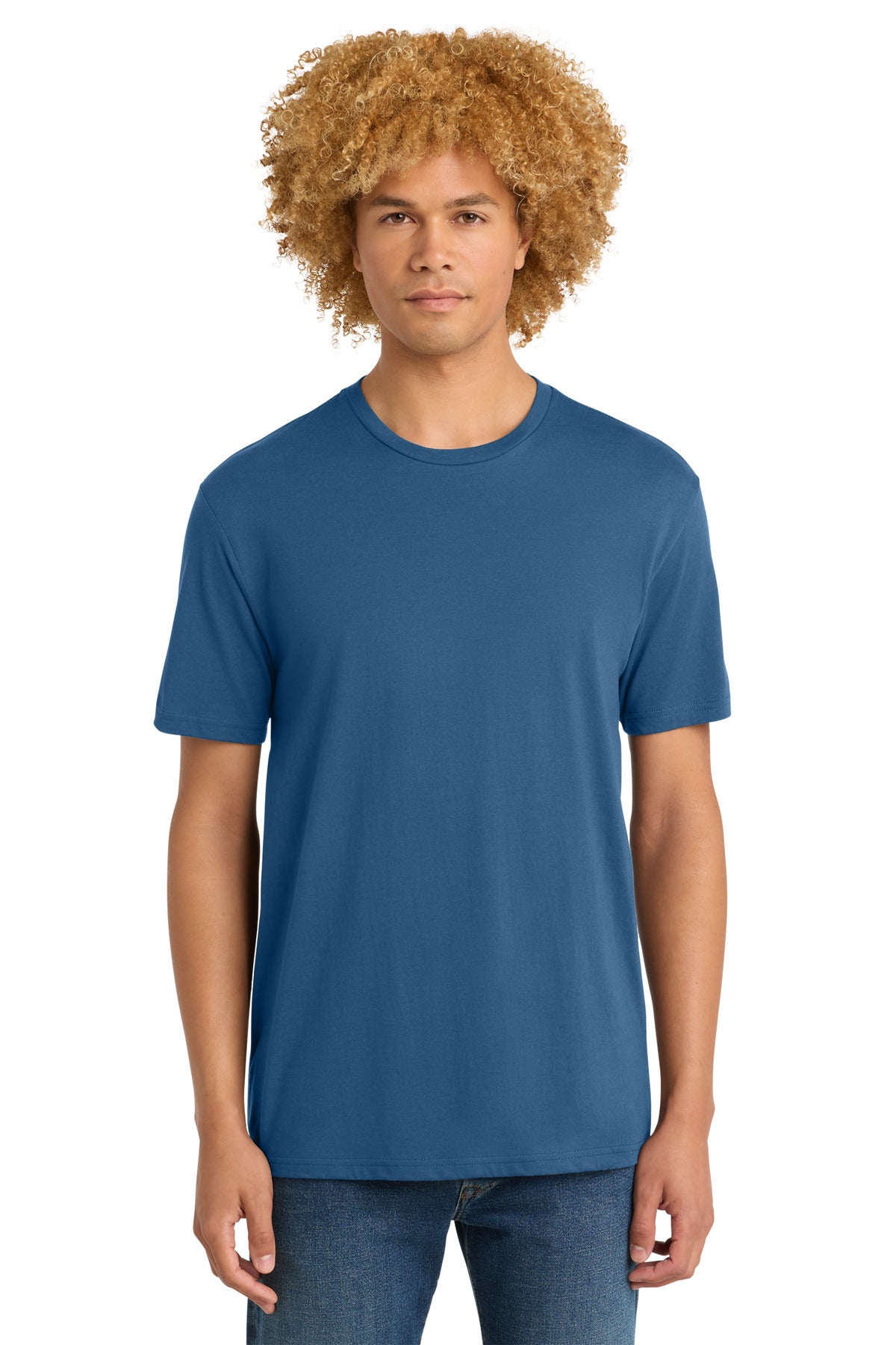 District Perfect Weight Tee. DT104 - Maritime Blue - front