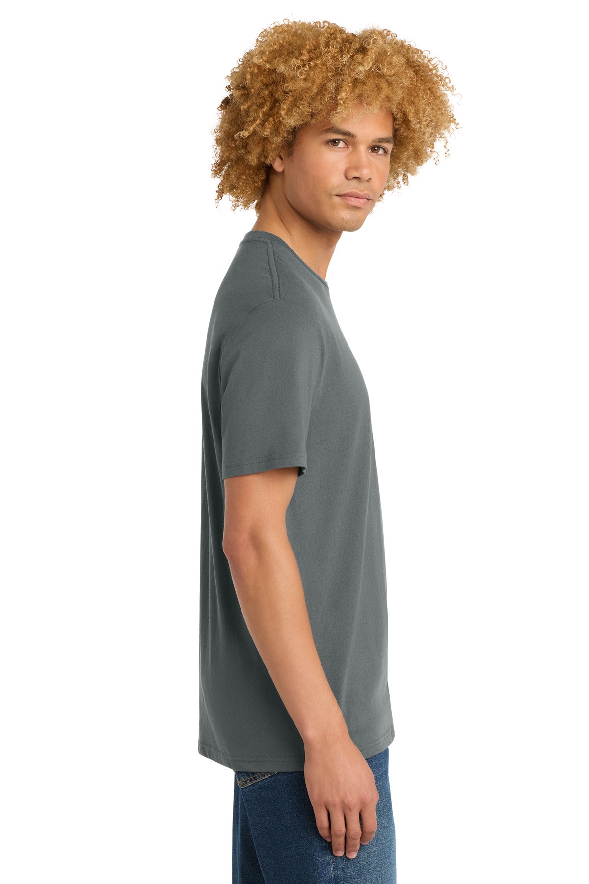 District Perfect Weight Tee. DT104 - Metal Grey - side