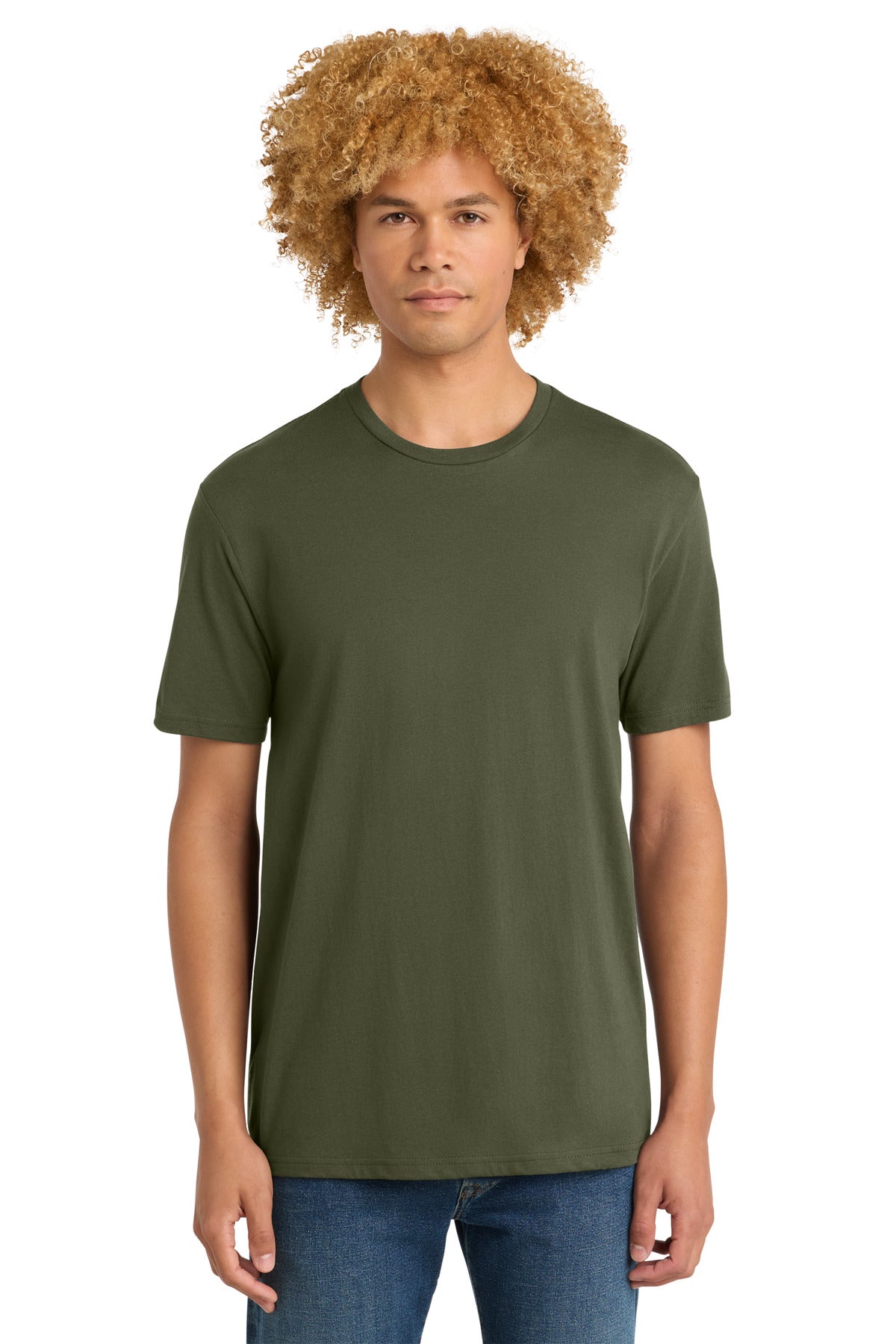 District Perfect Weight Tee. DT104 - Military Green - front