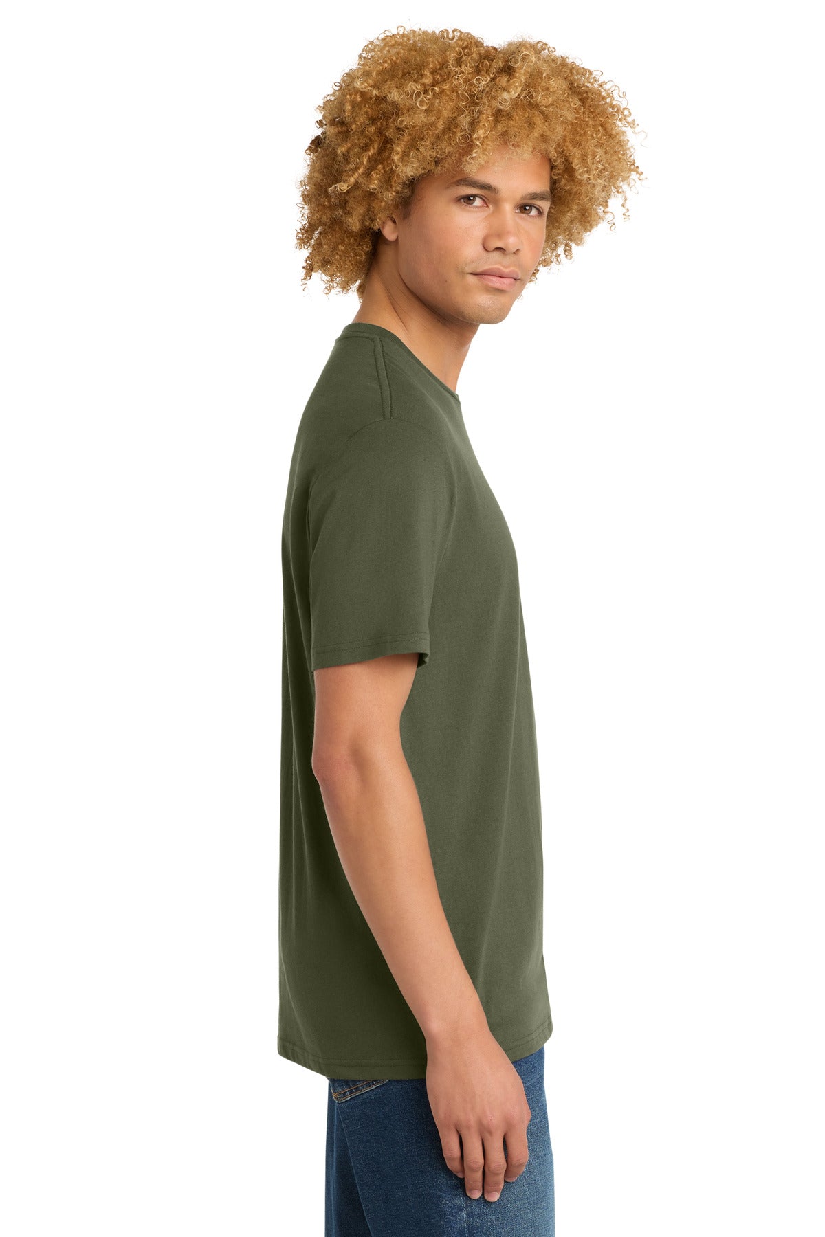 District Perfect Weight Tee. DT104 - Military Green - side