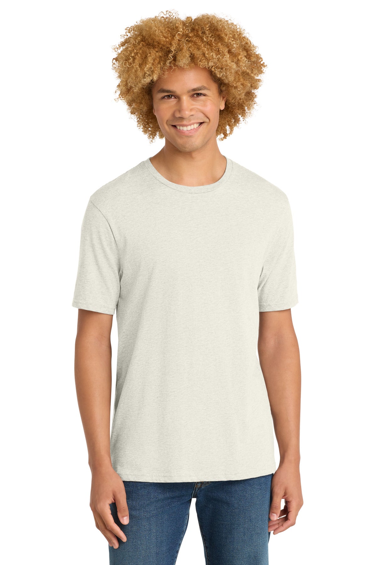 District Perfect Weight Tee. DT104 - Oatmeal Heather - front