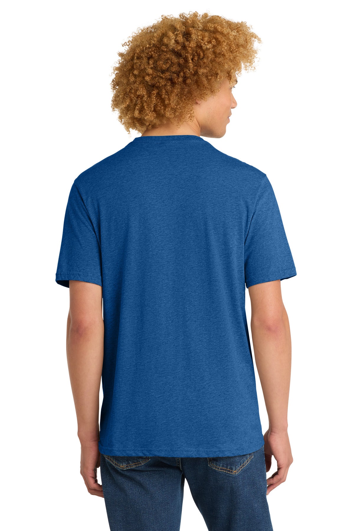 District Perfect Weight Tee. DT104 - Royal Blue Heather - back