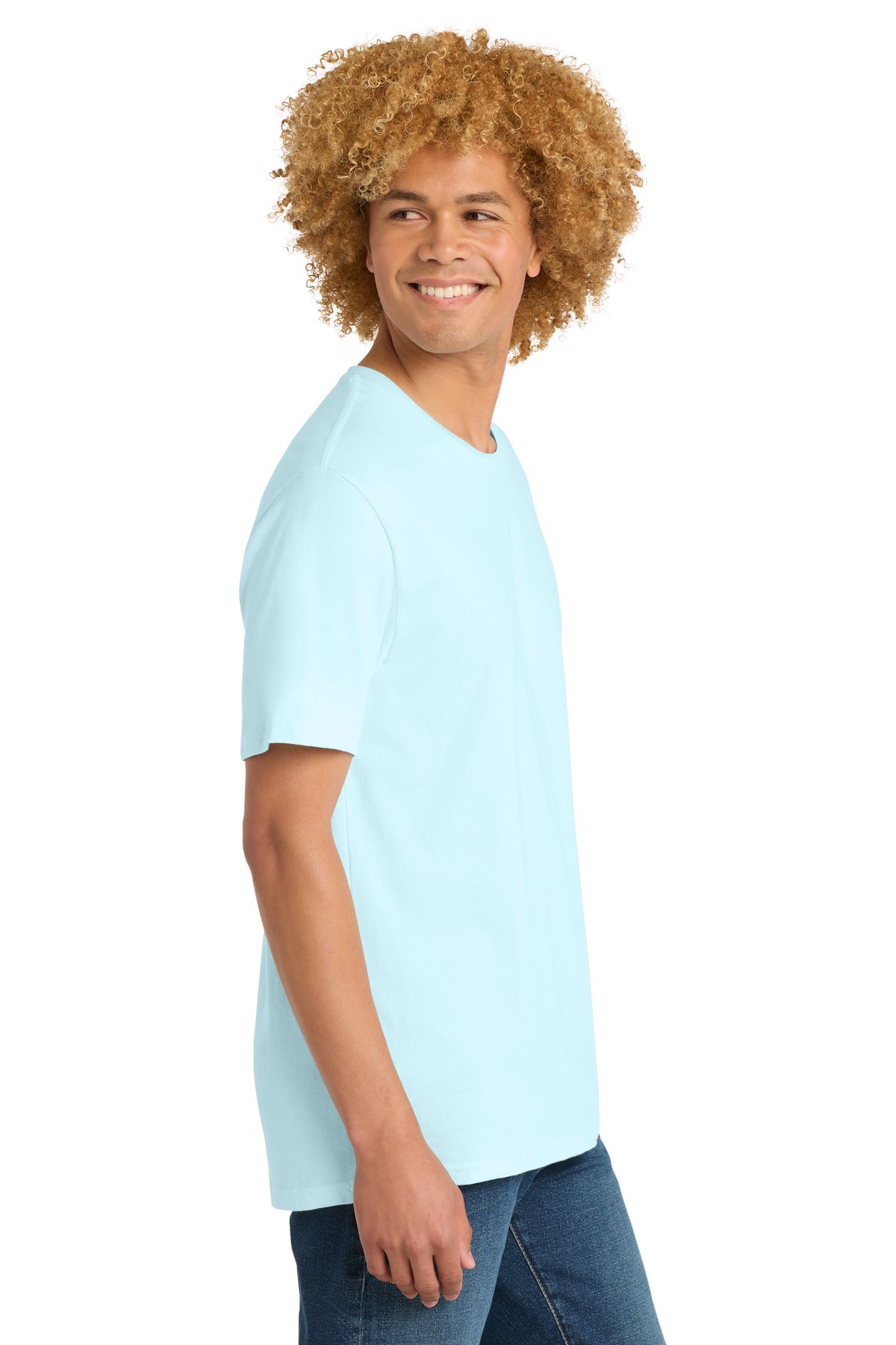 District Perfect Weight Tee. DT104 - Seaglass Blue - side