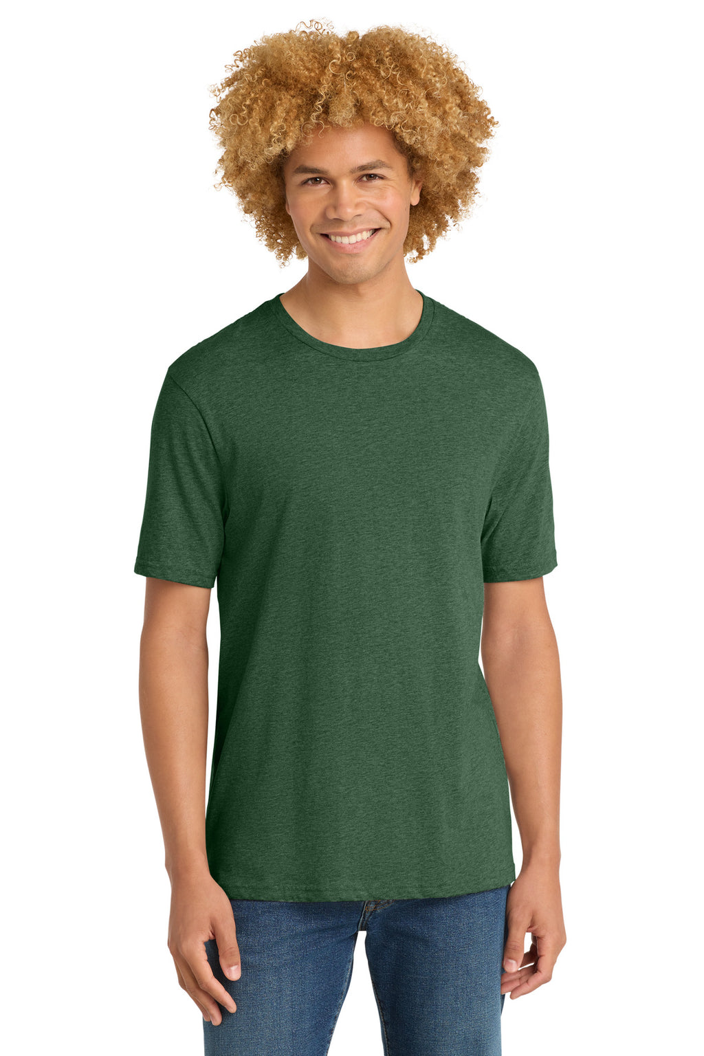 District Perfect Weight Tee. DT104 - Timber Green Heather - front