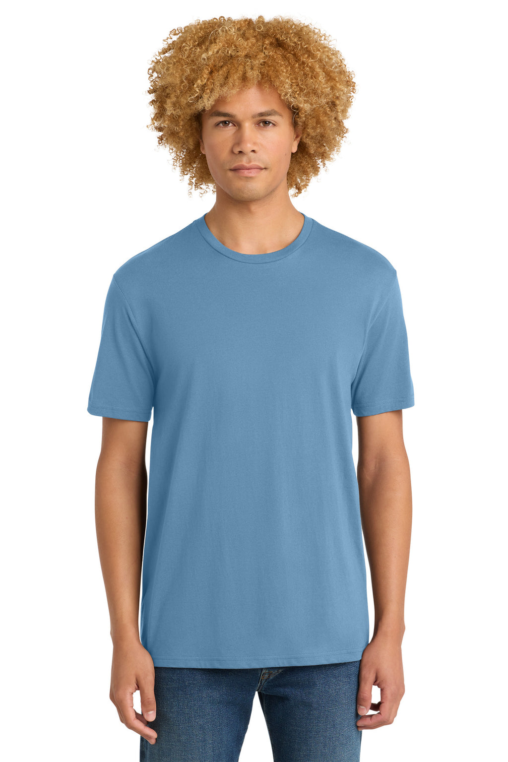District Perfect Weight Tee. DT104 - Tundra Blue - front