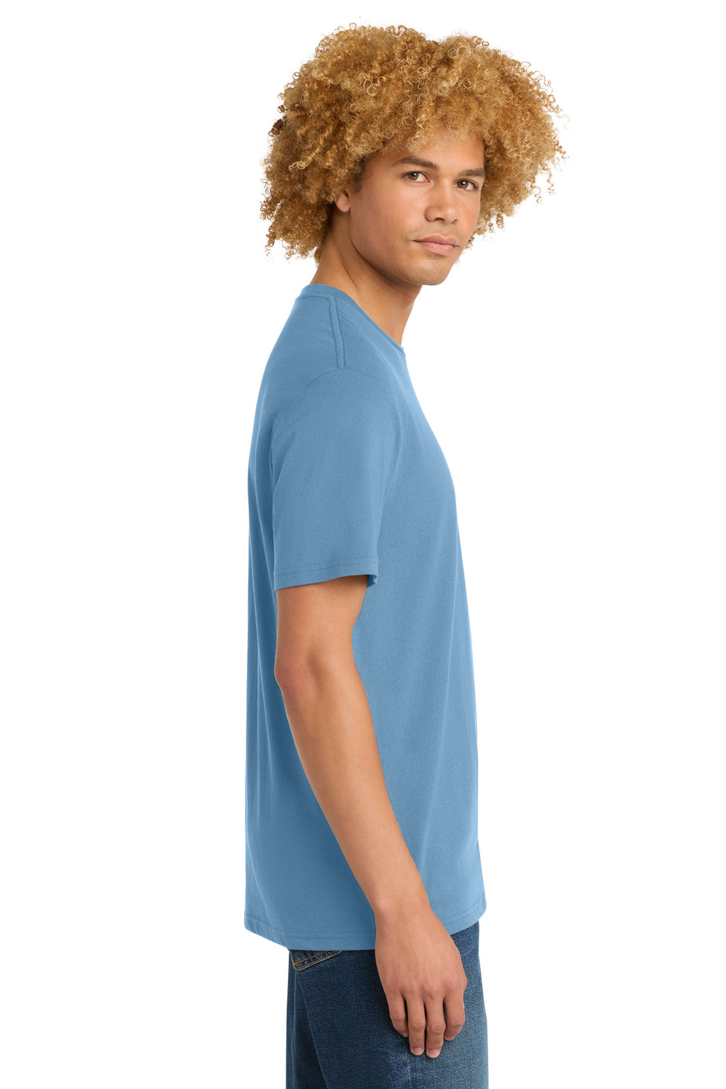 District Perfect Weight Tee. DT104 - Tundra Blue - side