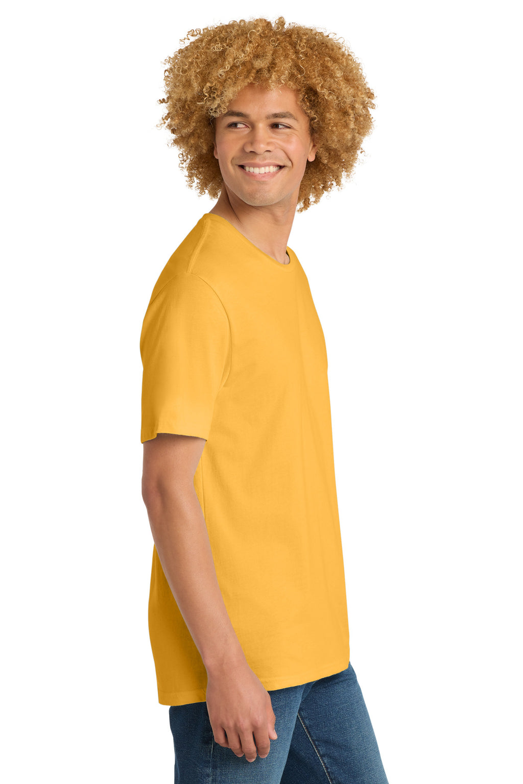District Perfect Weight Tee. DT104 - Warm Gold - side