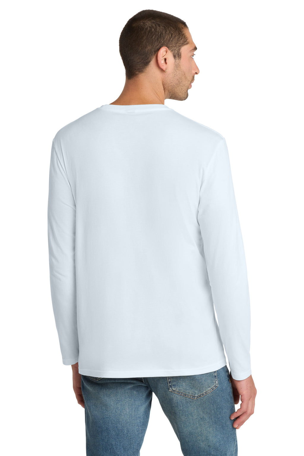 District Perfect Weight Long Sleeve Tee. DT105 - Bright White - back