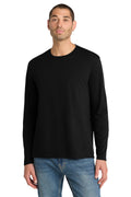 District Perfect Weight Long Sleeve Tee. DT105 - Jet Black - front