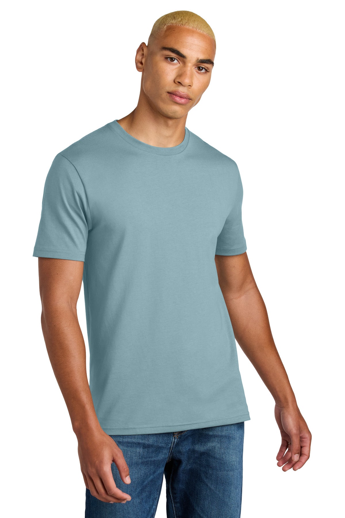 District Perfect Weight Icon Tee DT106 - Blue Fog - front