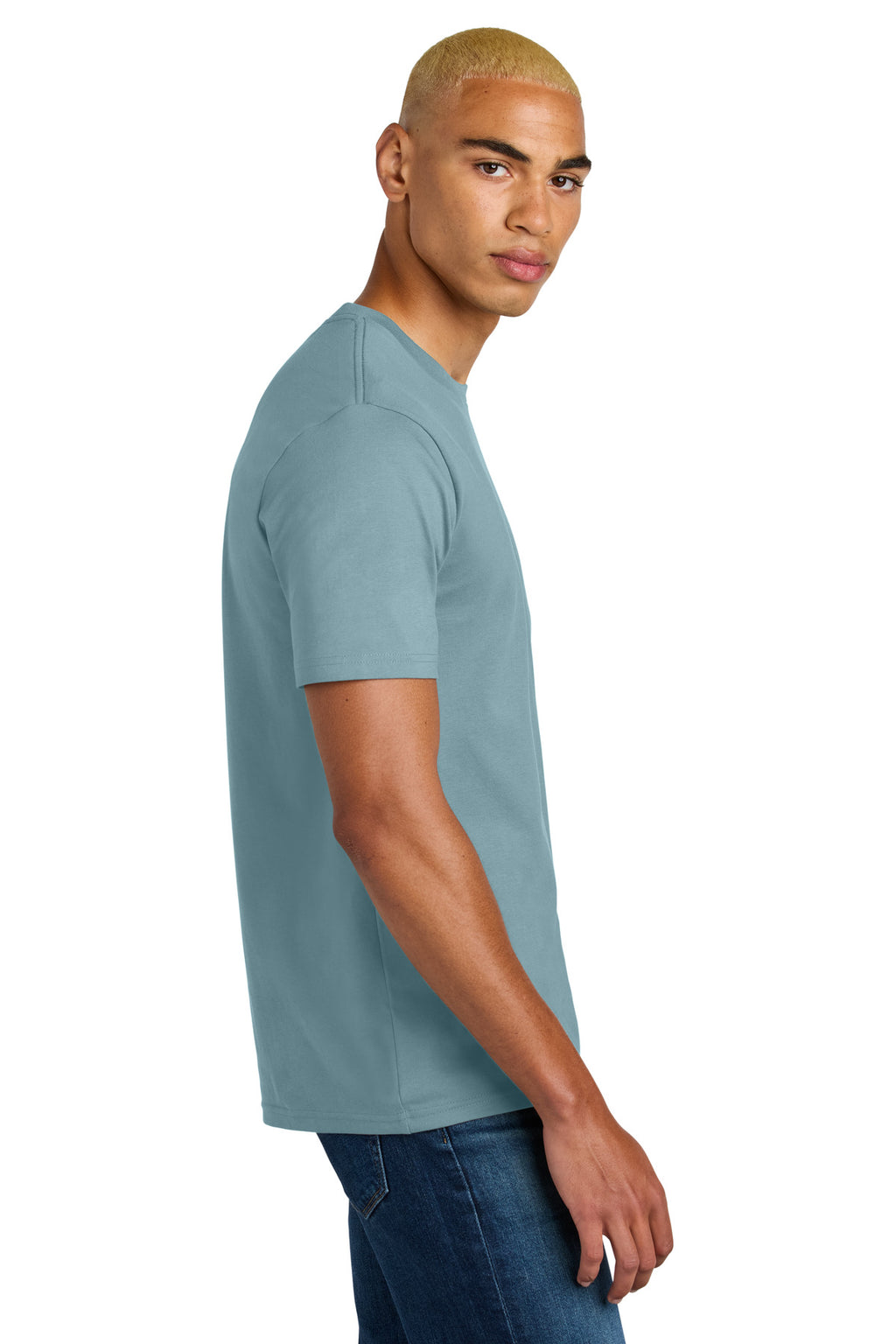 District Perfect Weight Icon Tee DT106 - Blue Fog - side