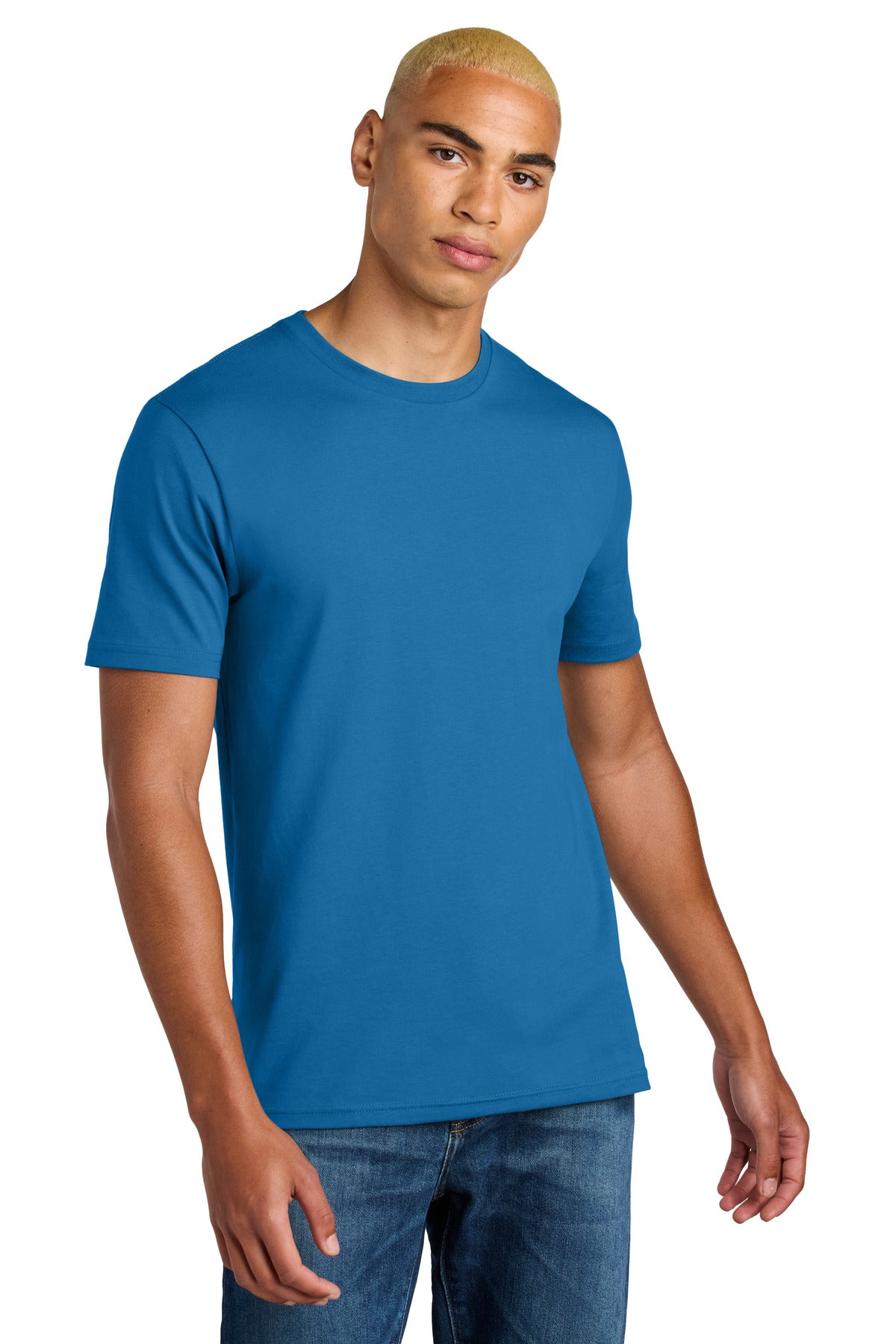 District Perfect Weight Icon Tee DT106 - Bright Blue - front