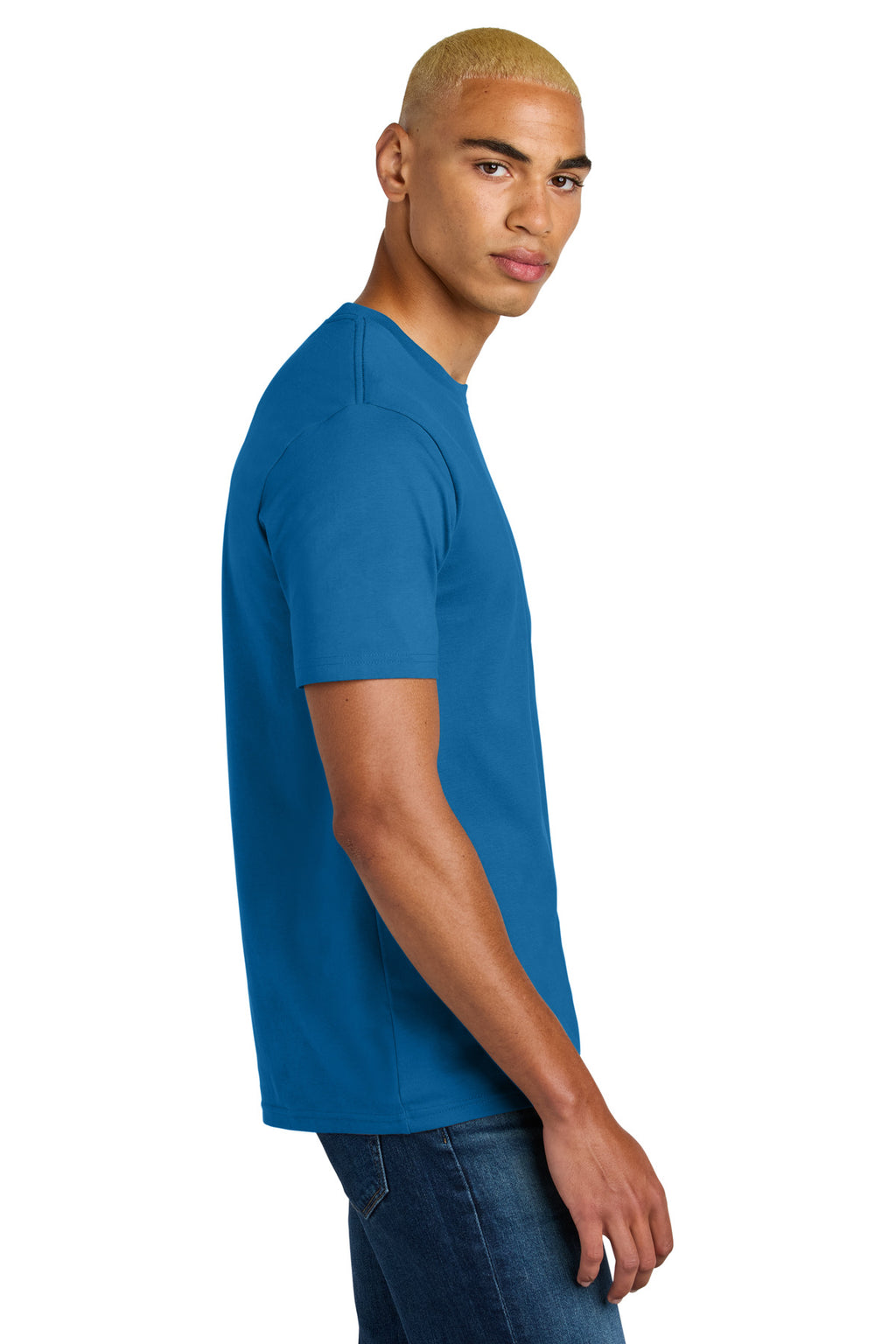 District Perfect Weight Icon Tee DT106 - Bright Blue - side