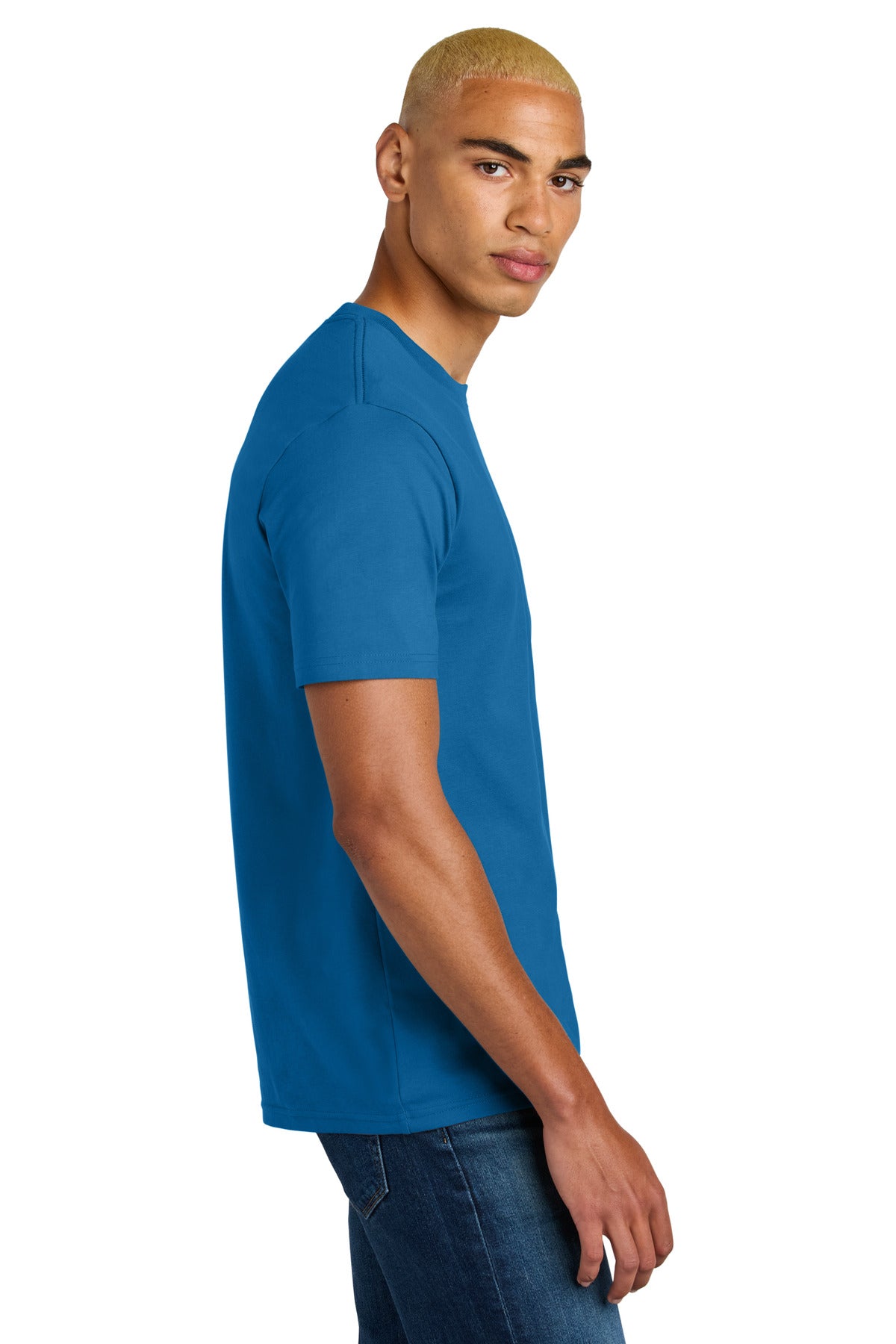 District Perfect Weight Icon Tee DT106 - Bright Blue - side