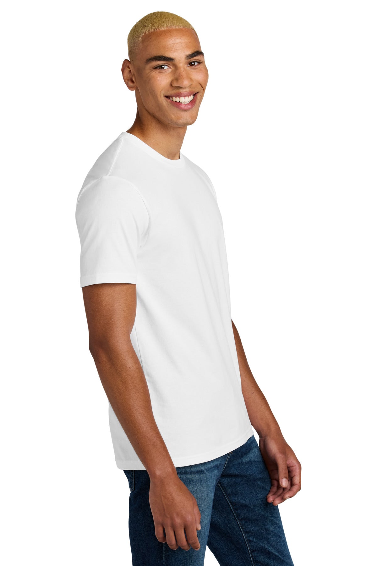 District Perfect Weight Icon Tee DT106 - Bright White - side