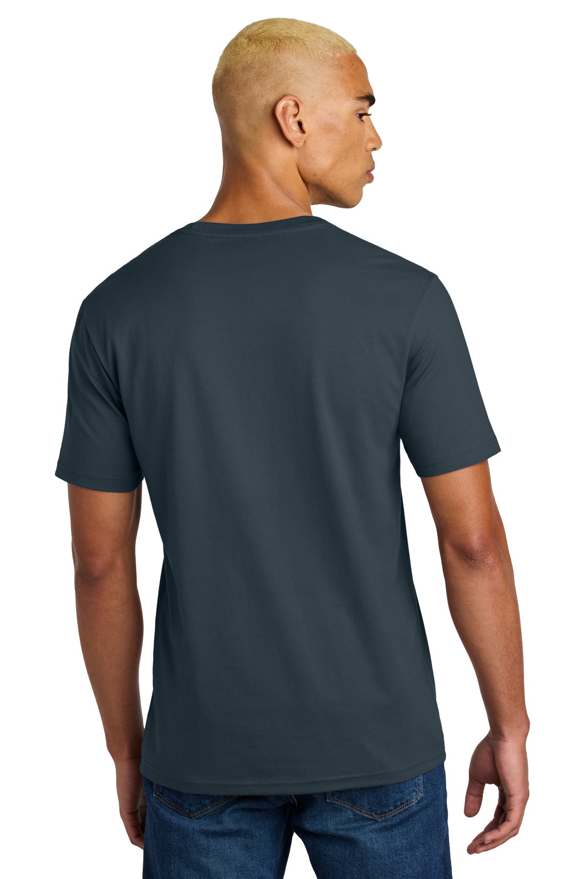 District Perfect Weight Icon Tee DT106 - Deep Steel Blue - back