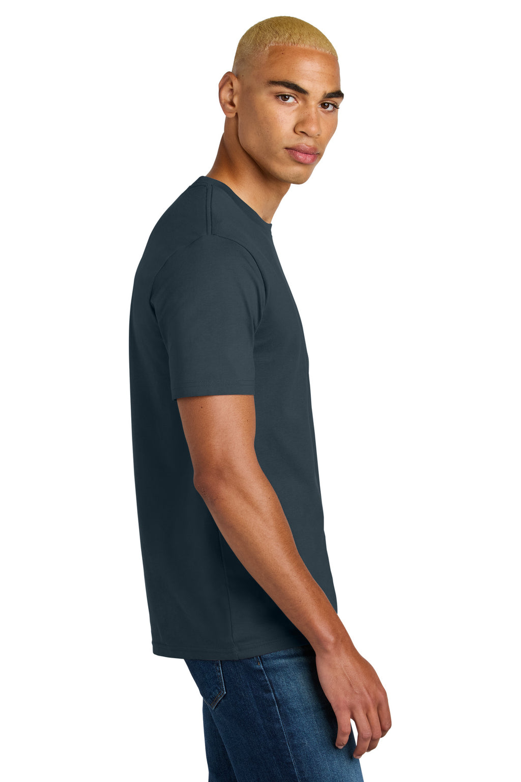 District Perfect Weight Icon Tee DT106 - Deep Steel Blue - side