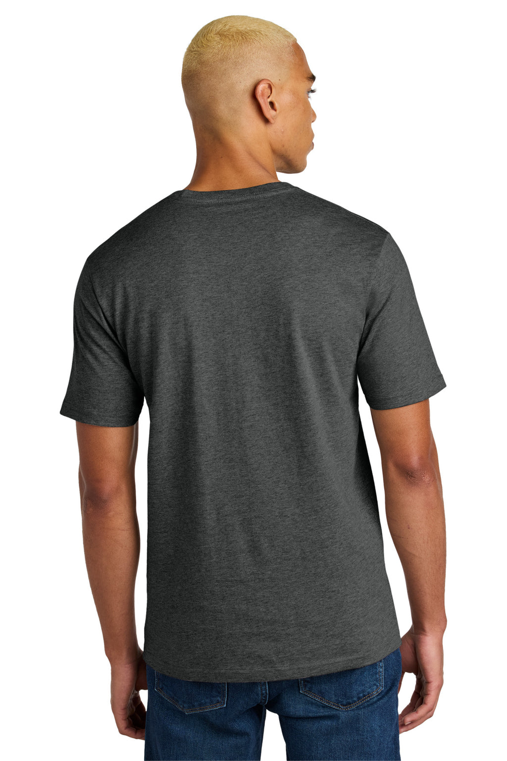 District Perfect Weight Icon Tee DT106 - Heathered Charcoal - back