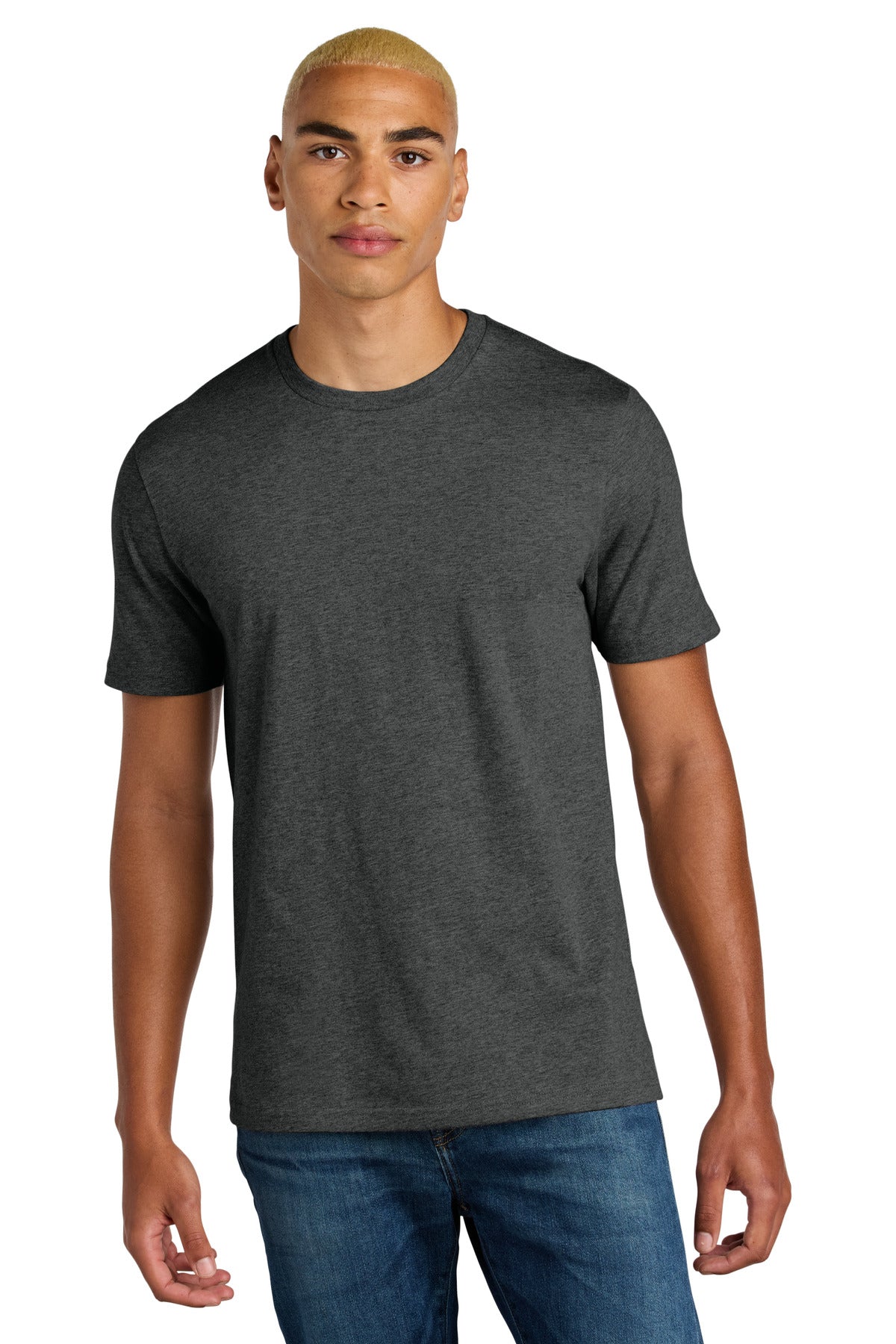 District Perfect Weight Icon Tee DT106 - Heathered Charcoal - front