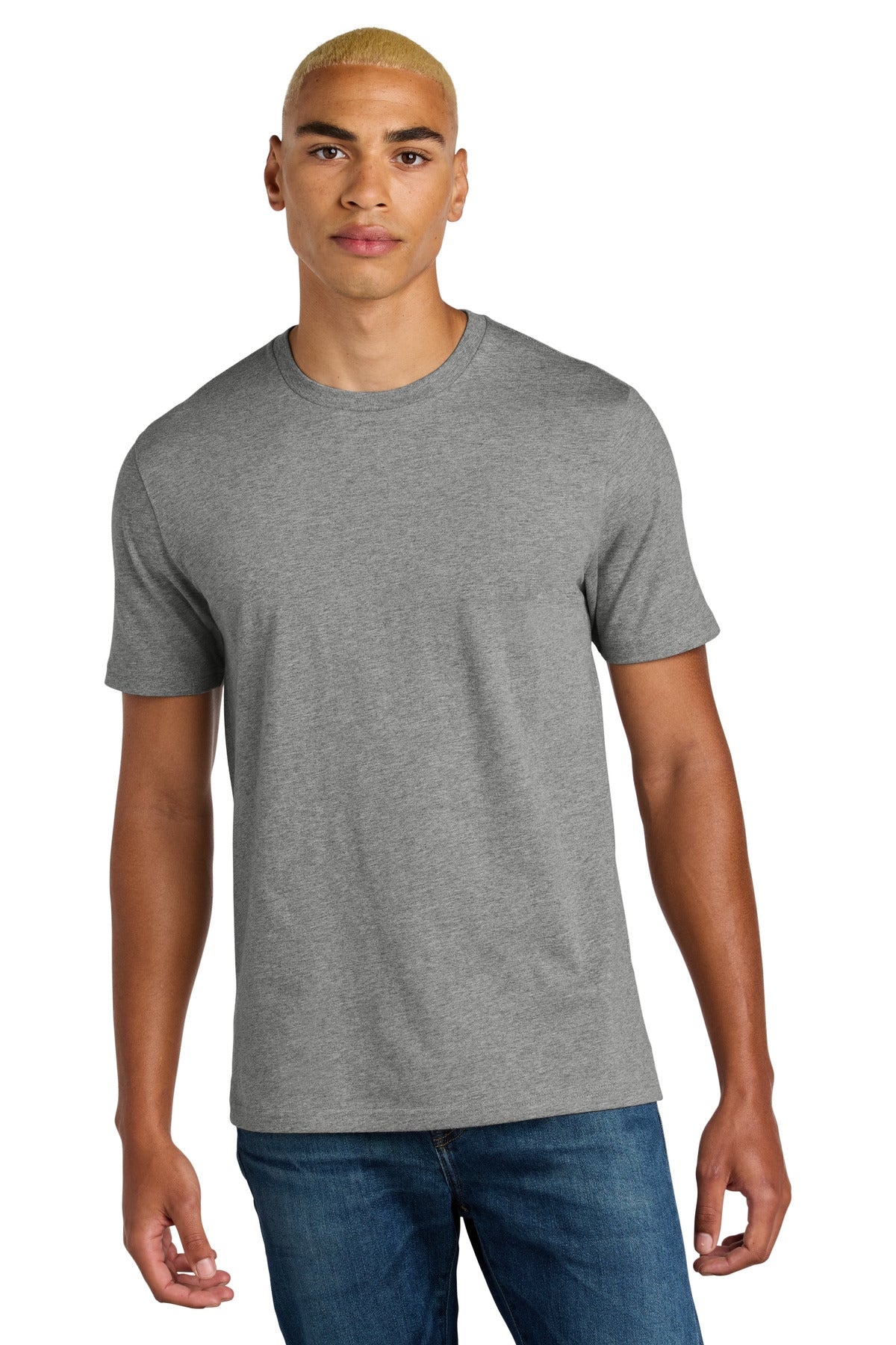 District Perfect Weight Icon Tee DT106 - Heathered Steel - front