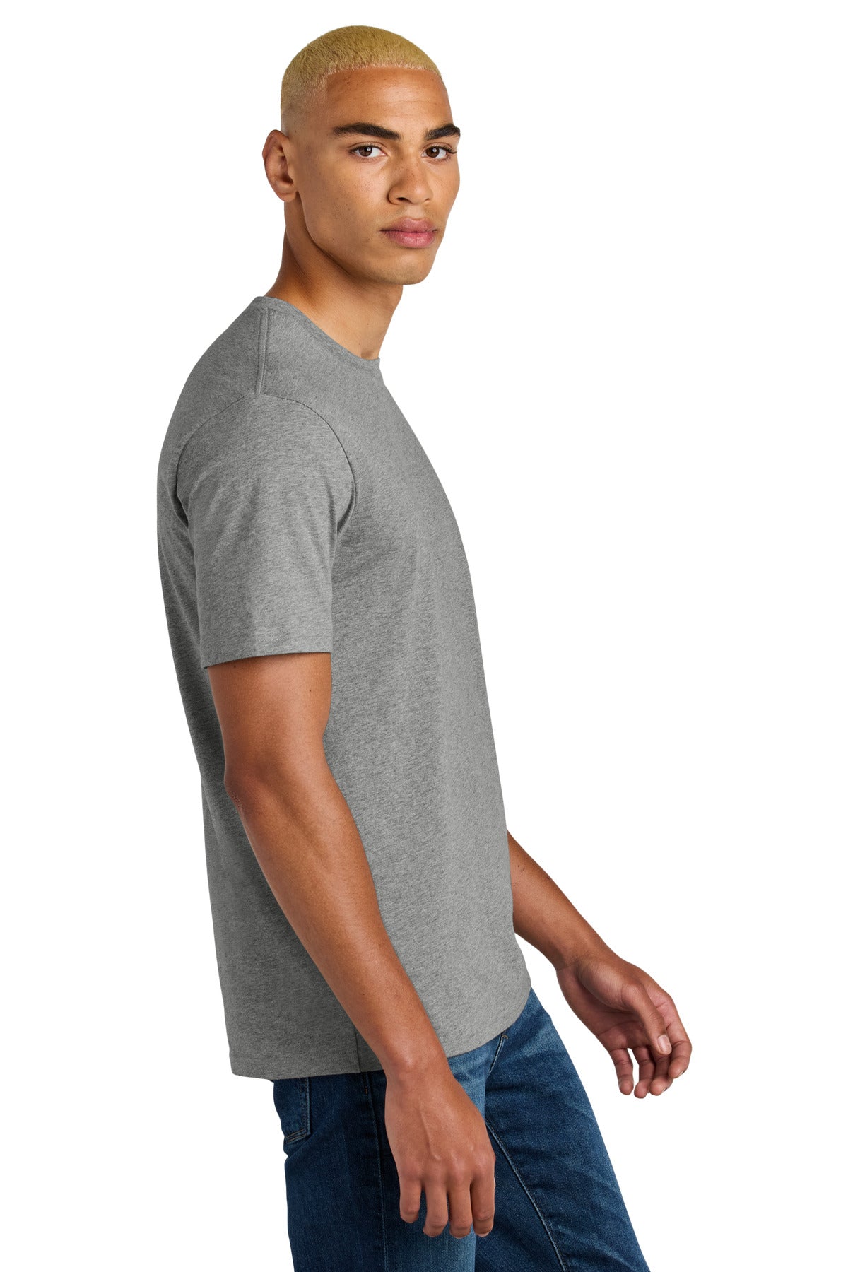 District Perfect Weight Icon Tee DT106 - Heathered Steel - side